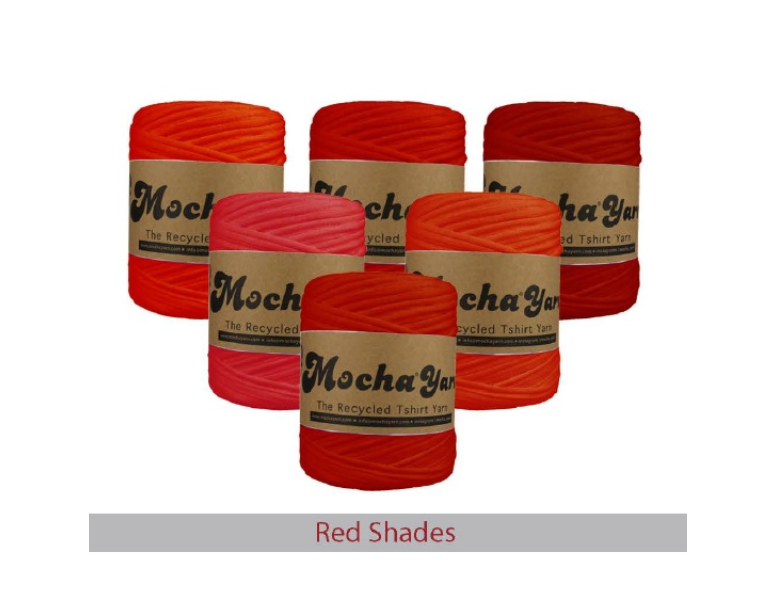 T-SHIRT YARN~120MTR (~700GRM) (MOCHA/T-SHIRT) - RED/MIX