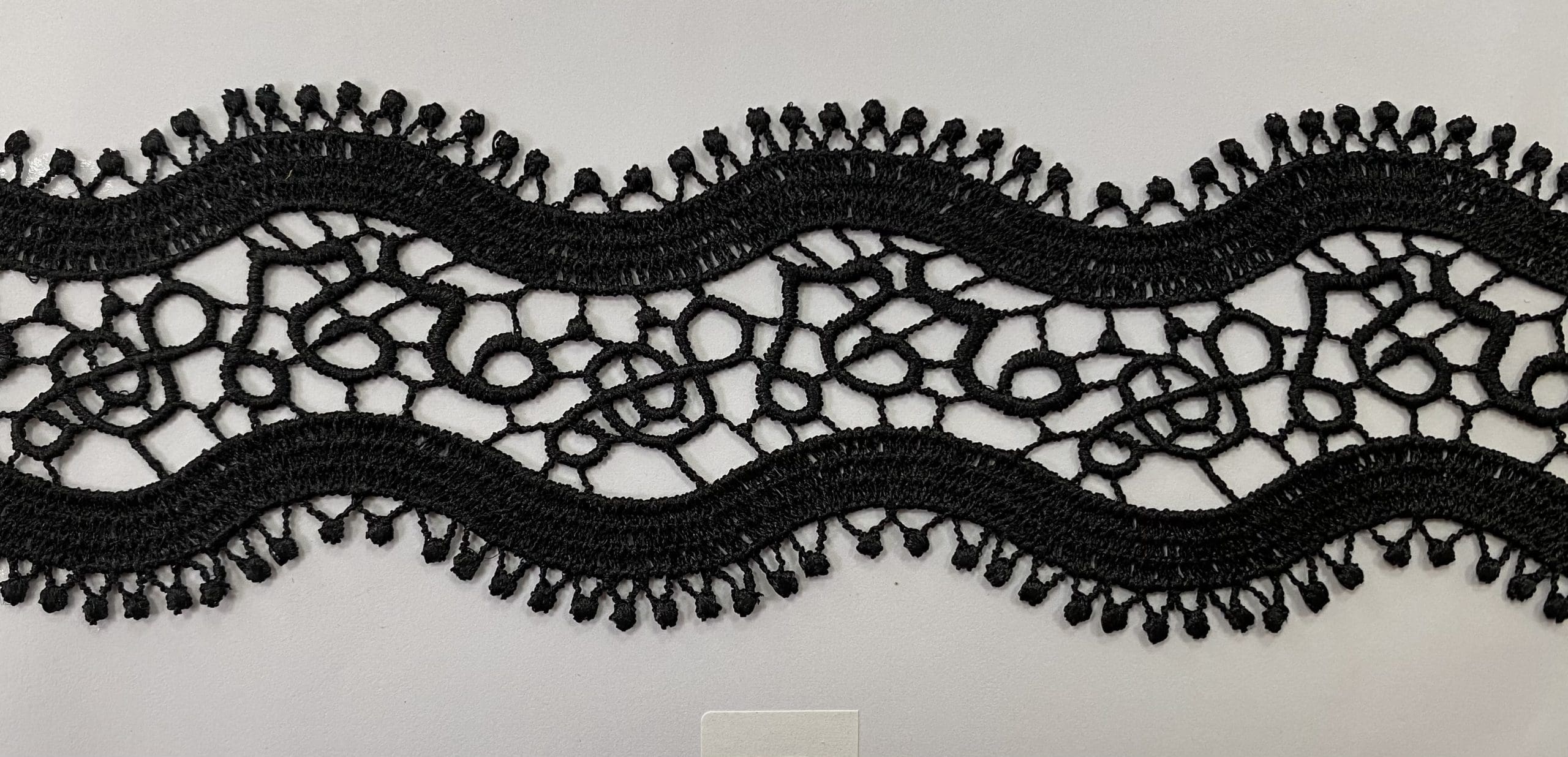 CH-CUT LACE W/POL:13.7MTx6.5CM (MA63-1073) - 6.5CM/BLACK