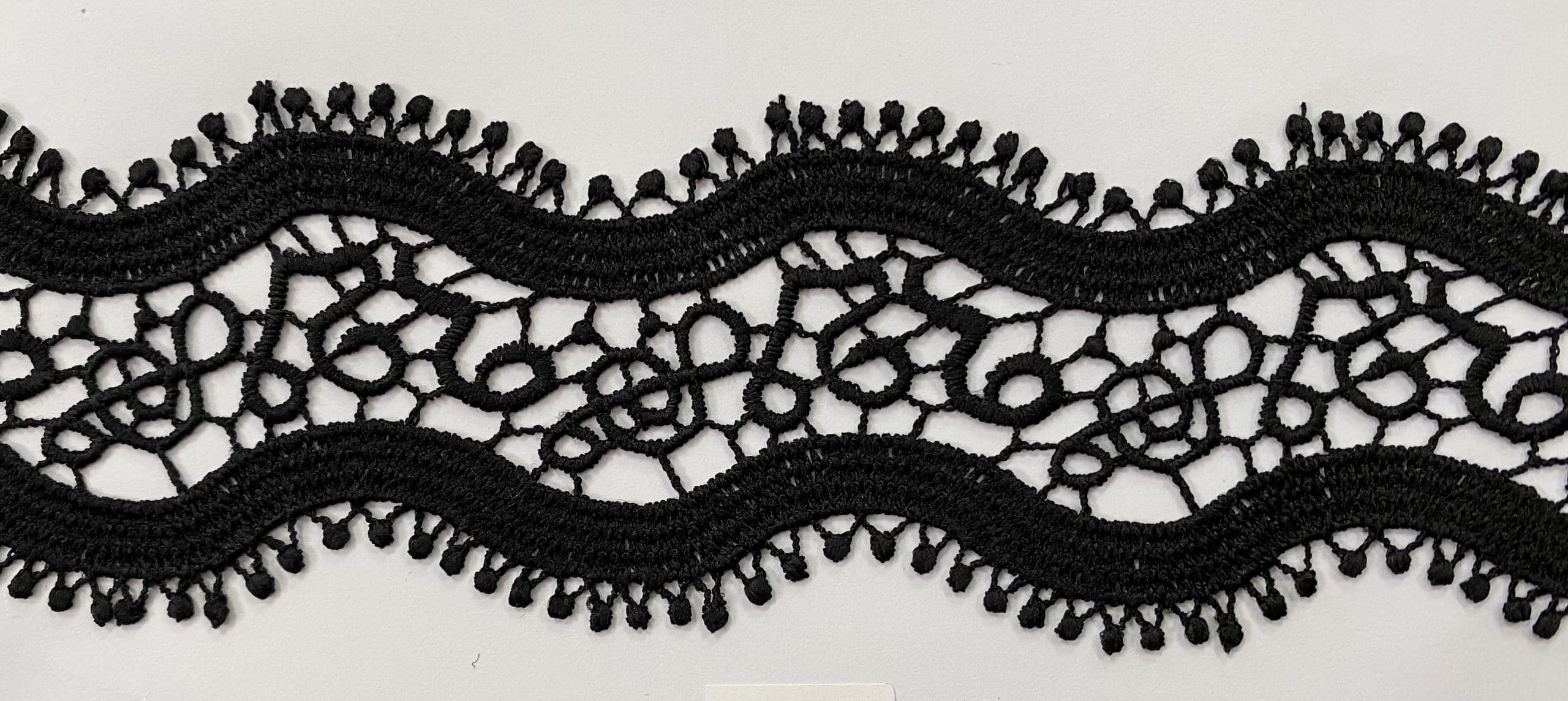 CH-CUT LACE W/TX:13.7MTx6.25CM (TX63-1073) - 6.25CM/BLACK