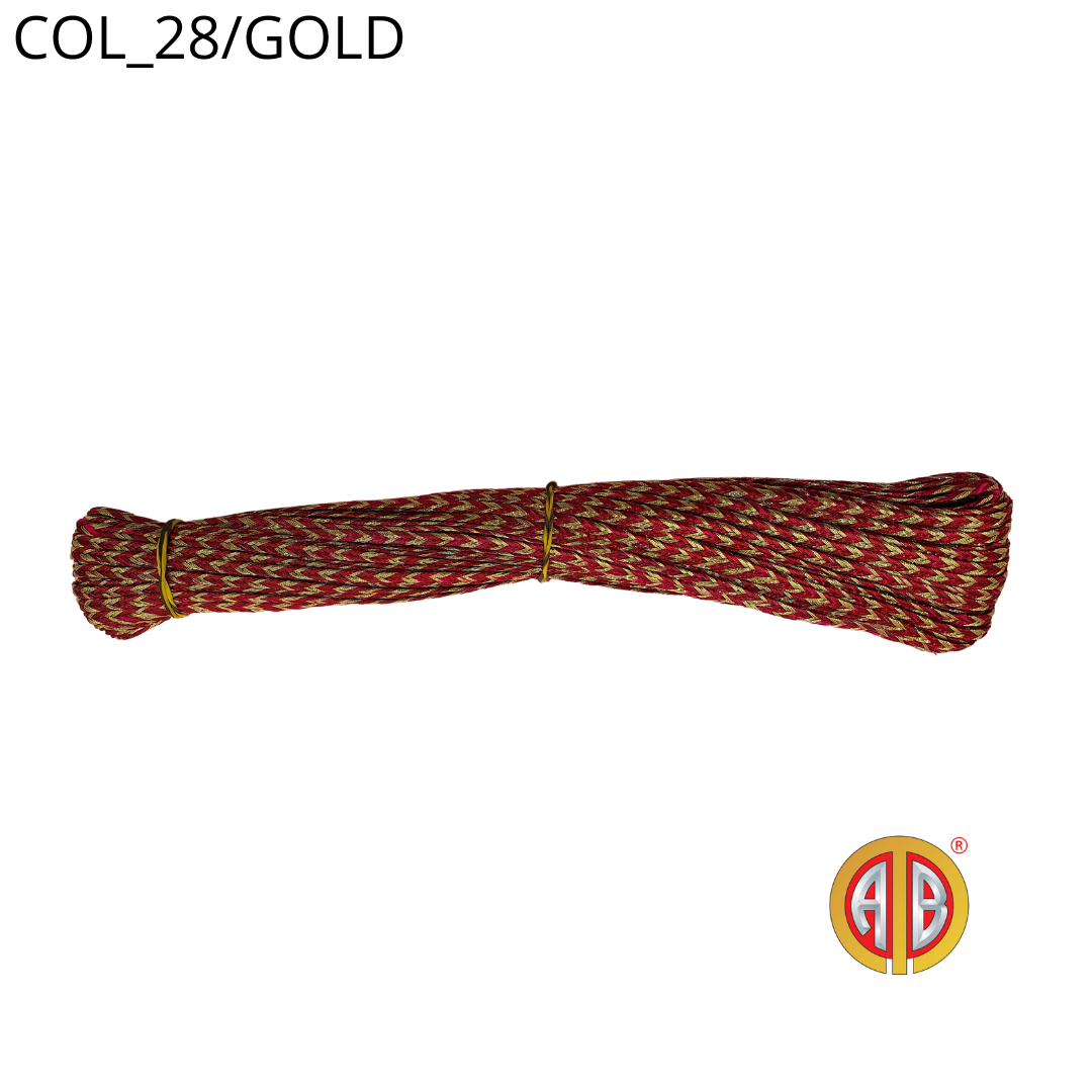 CORD LACE : 25MTR/PC (4336) - 28/GOLD