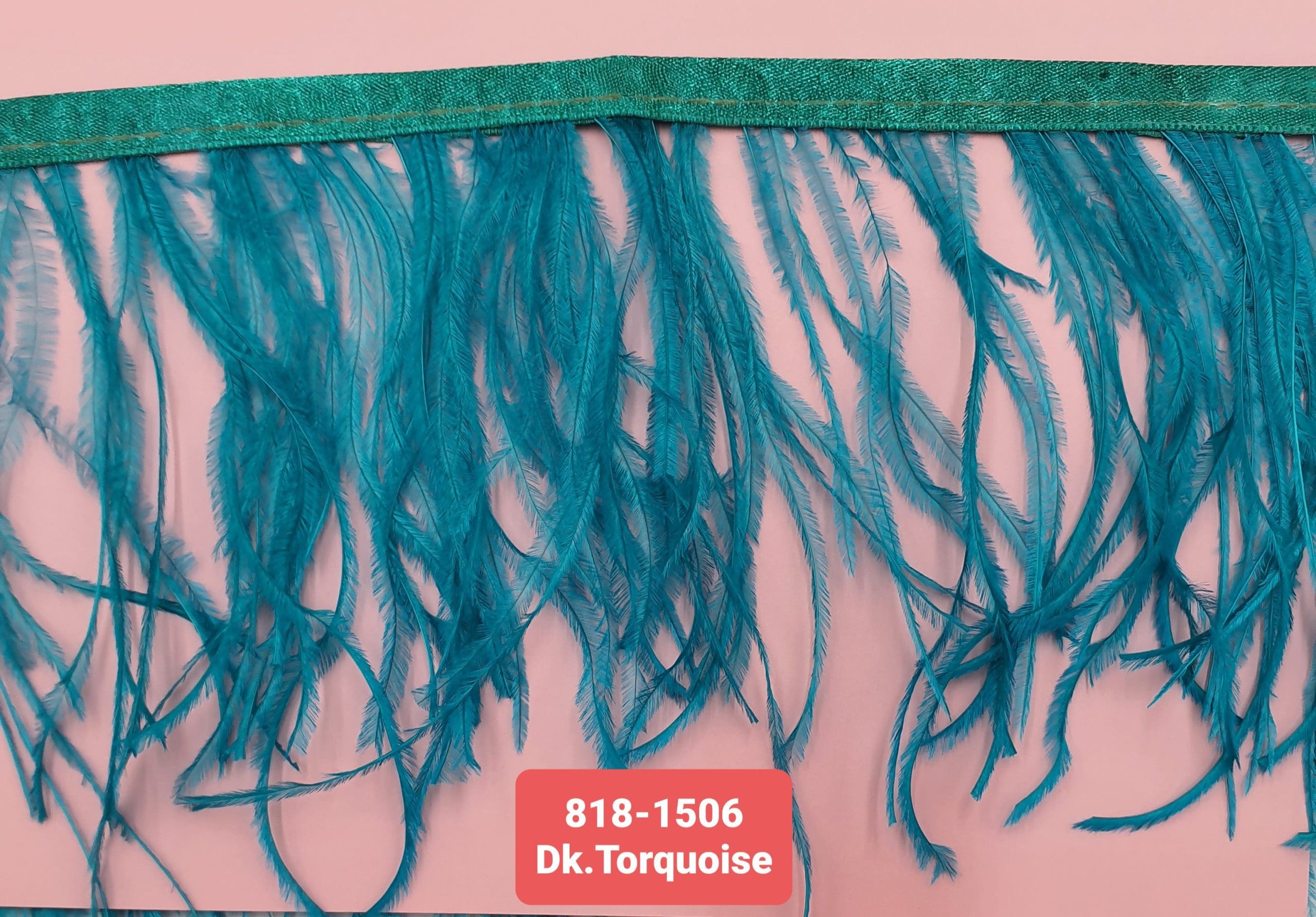 OSTRICH FEATHER TRIMMING:5Y (818-1506) - DK.TURQUOISE