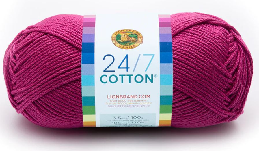 MERCERIZED YARN:100Gx3(300GR) (LION/24/7-COTTON) - ROSE