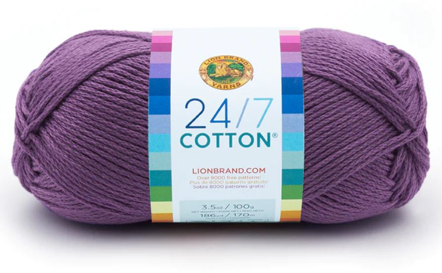 MERCERIZED YARN:100Gx3(300GR) (LION/24/7-COTTON) - Purple