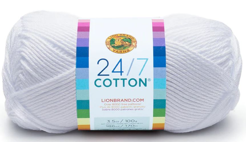 MERCERIZED YARN:100Gx3(300GR) (LION/24/7-COTTON) - White