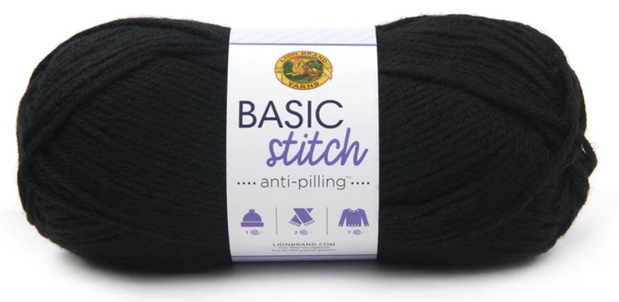 ACRY.YARN:100GRx3BL(300GR) (LION/BASIC STITCH AP) - Black