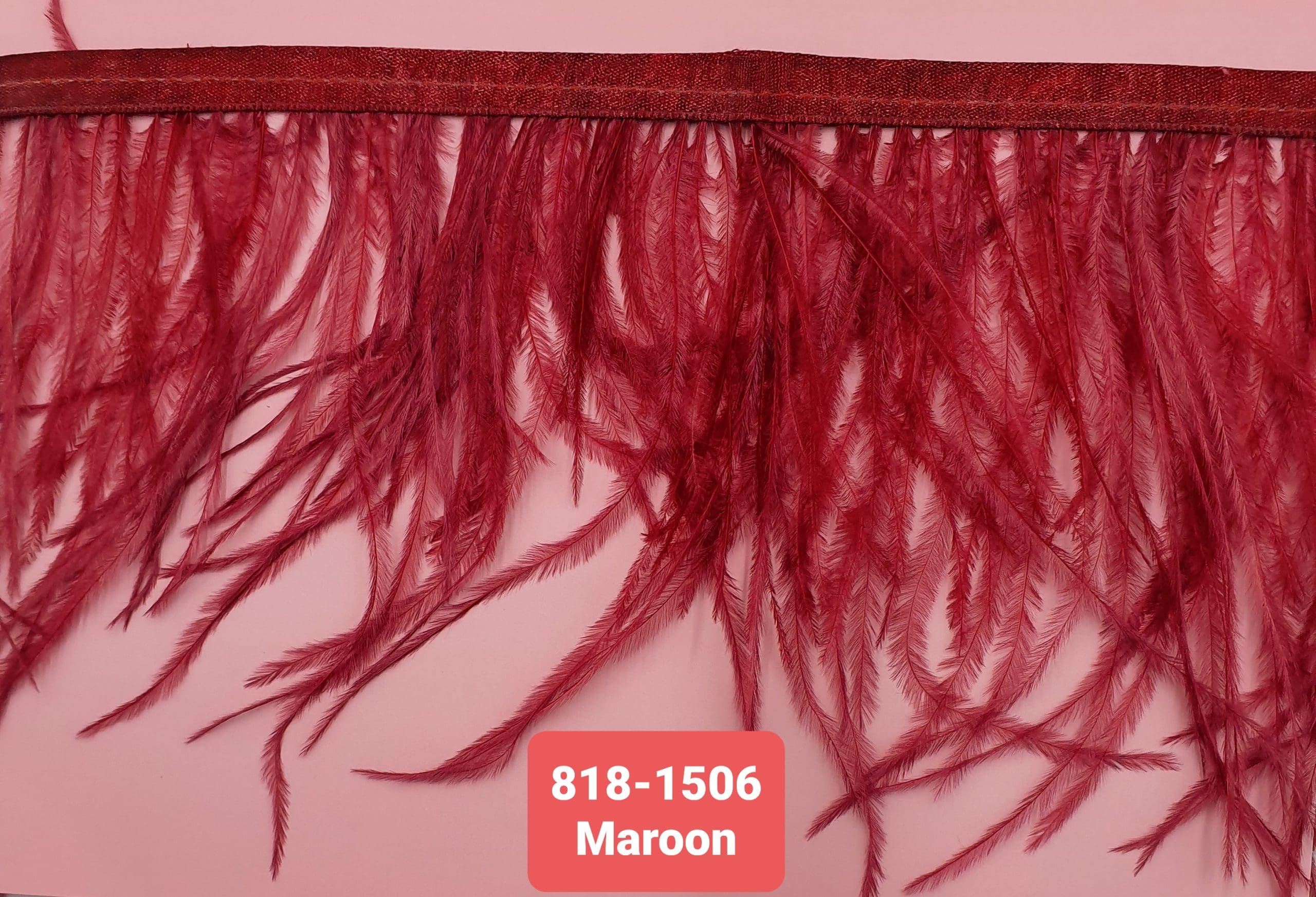 OSTRICH FEATHER TRIMMING:5Y (818-1506) - Maroon