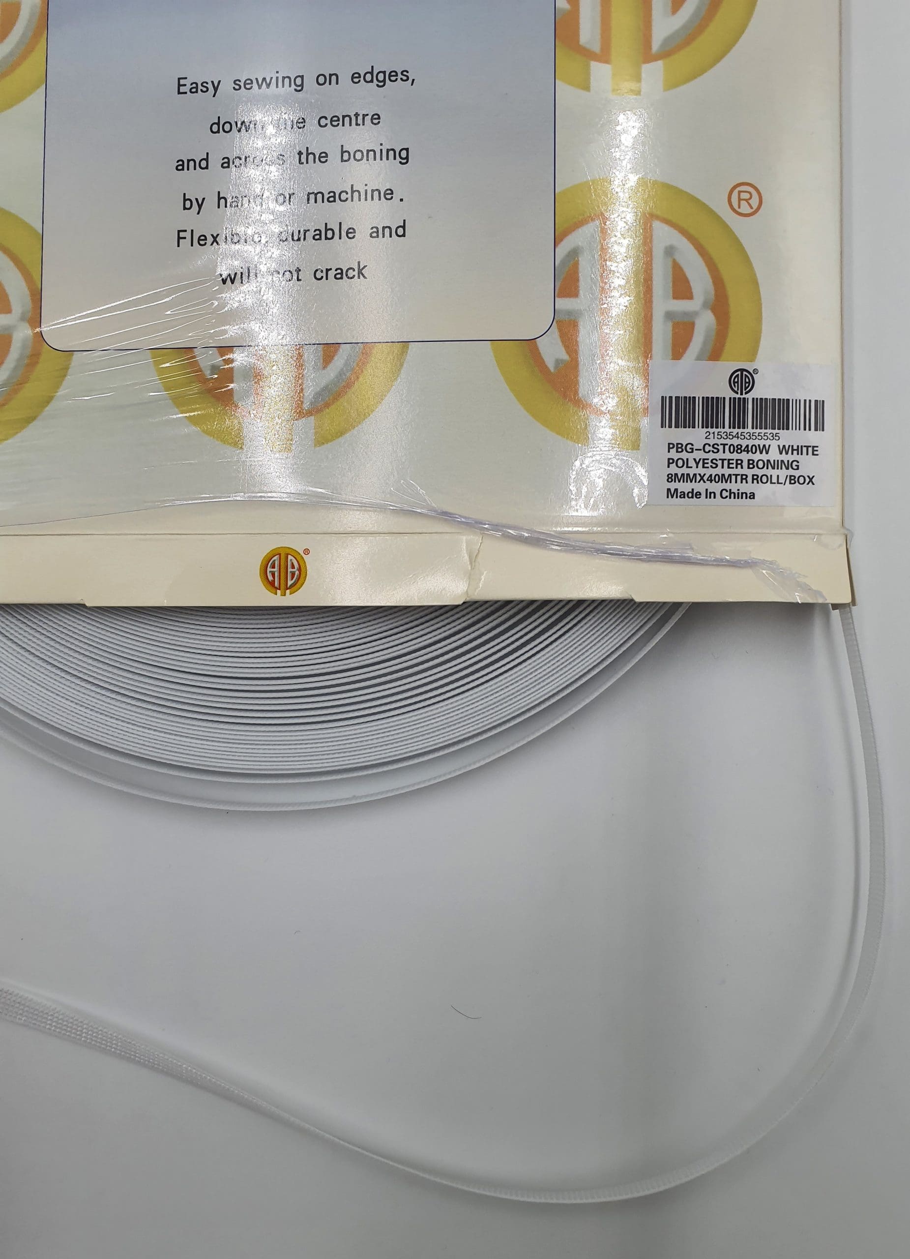 POLYSTER BONING:40MTR:8MM (PBG-CST0840) - 8MM/WHITE