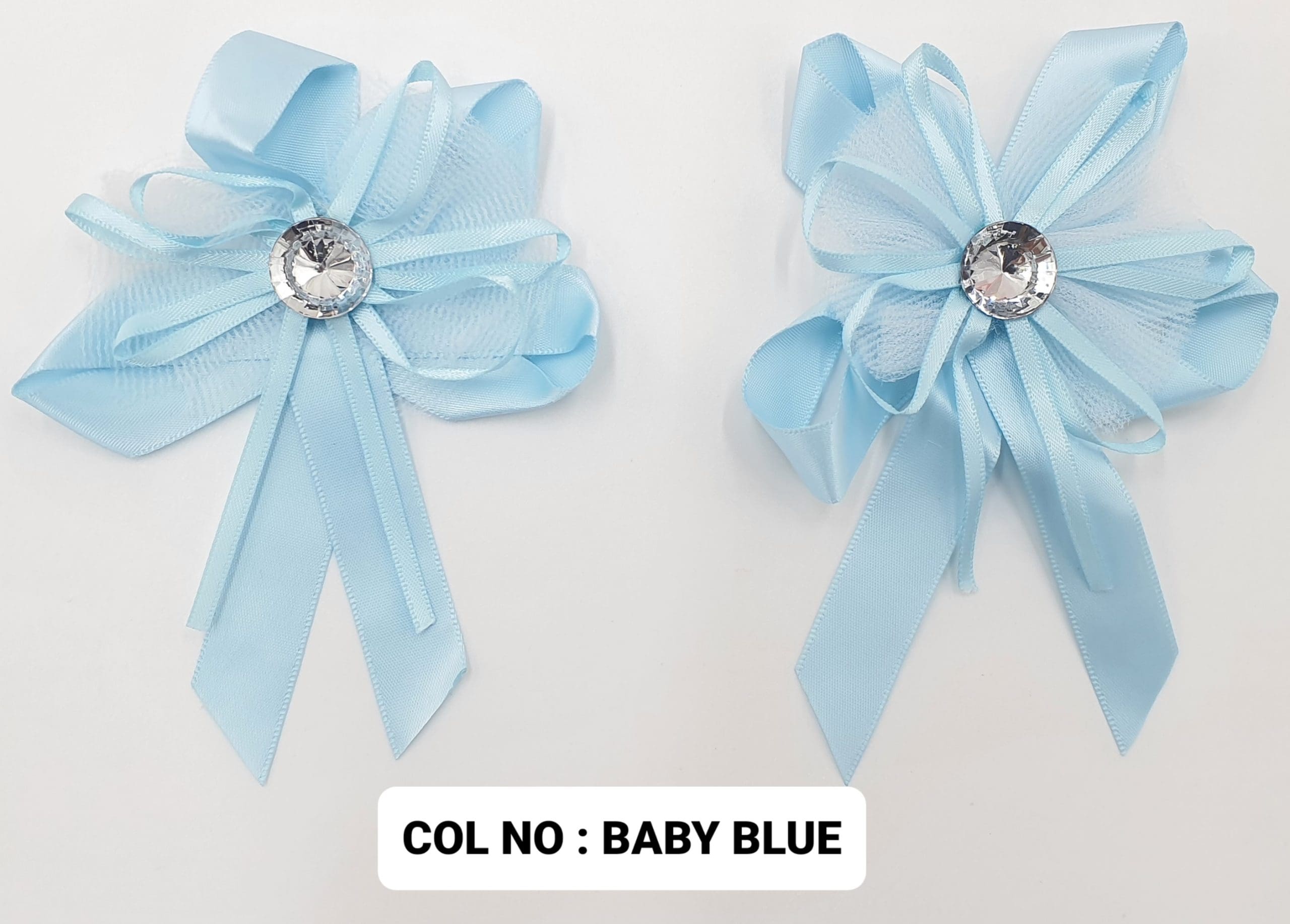 RIBBON FLOWER:20PC/PKT (130703) - BABY BLUE