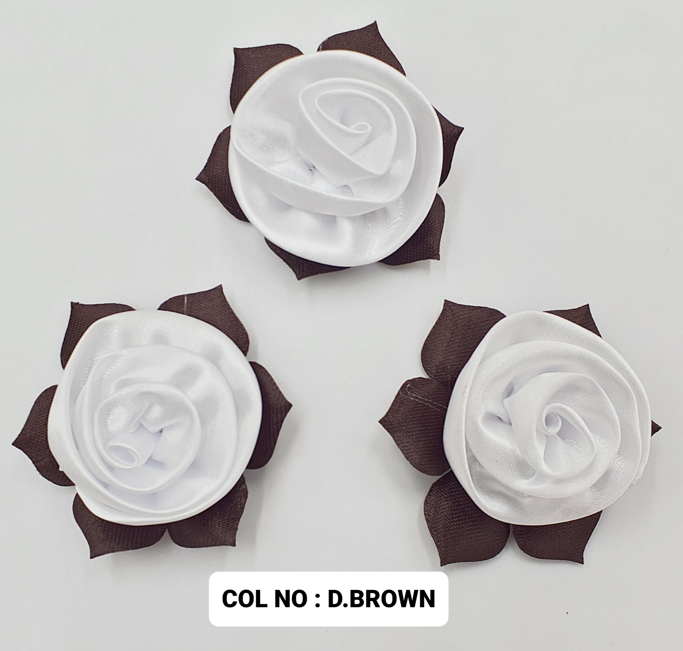 RIBBON FLOWER:20PC/PKT (1-320) - DK.BROWN