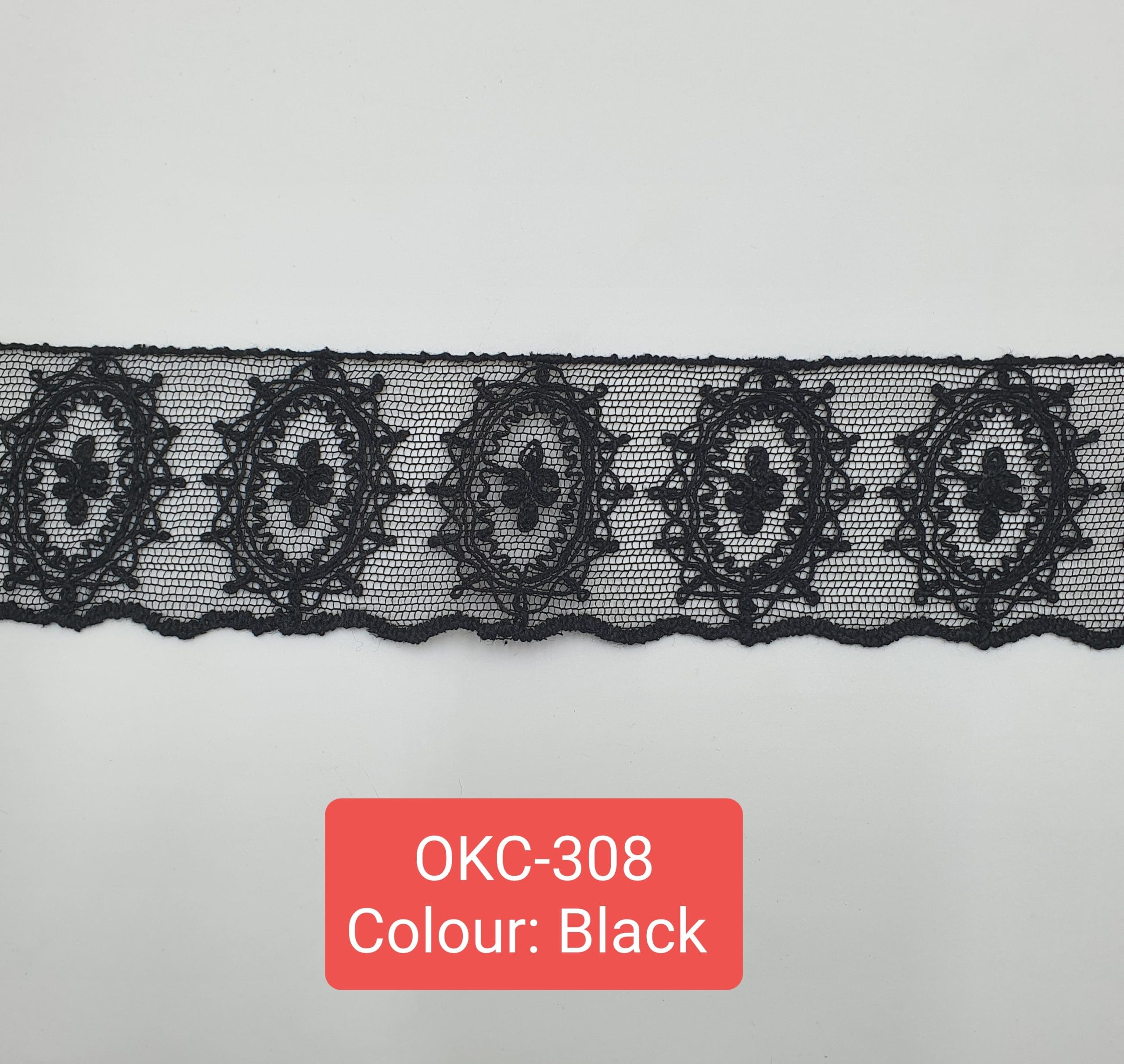 EMBROIDERY LACE (OKC-308) - Black