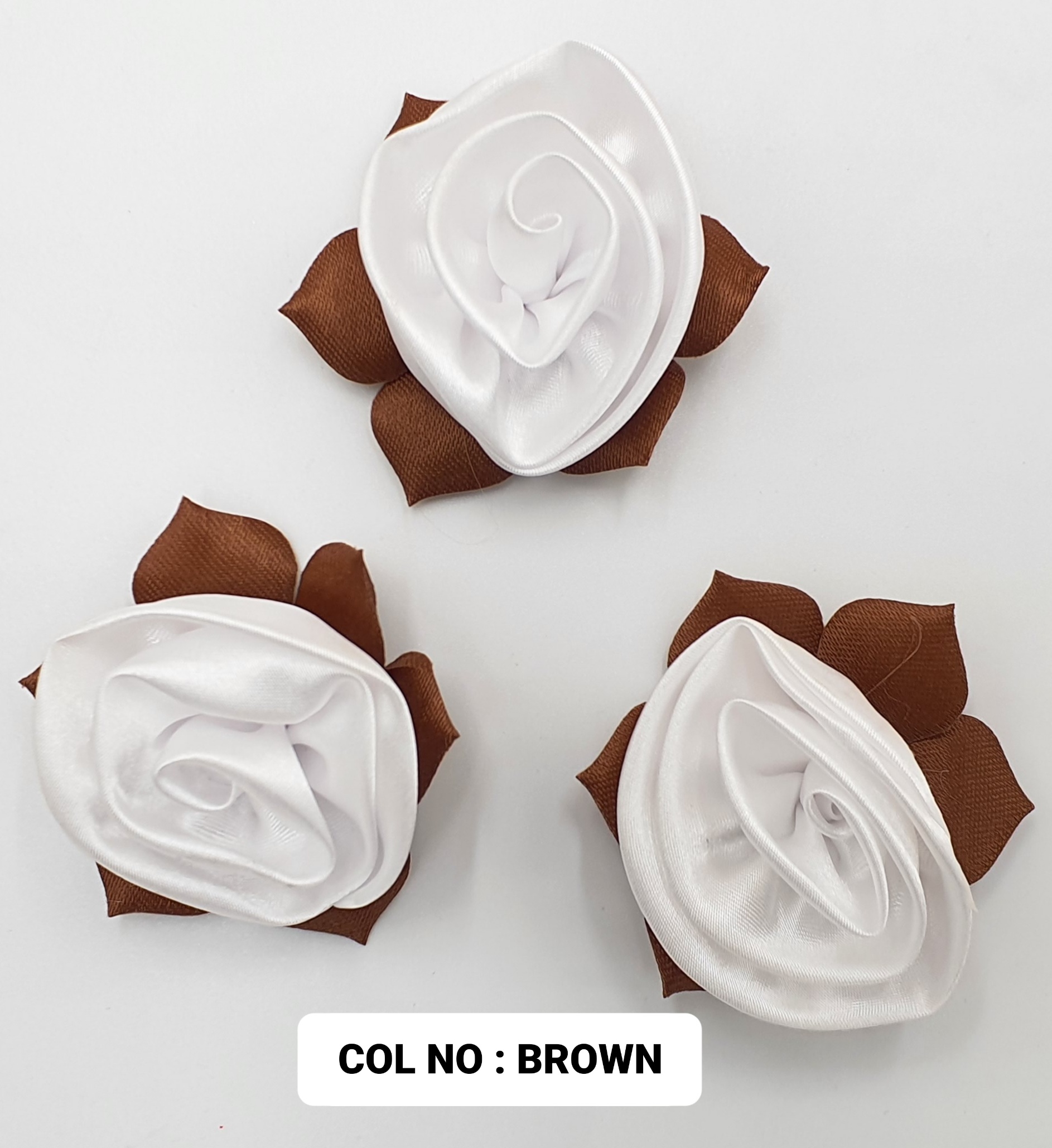 RIBBON FLOWER:20PC/PKT (1-320) - Brown