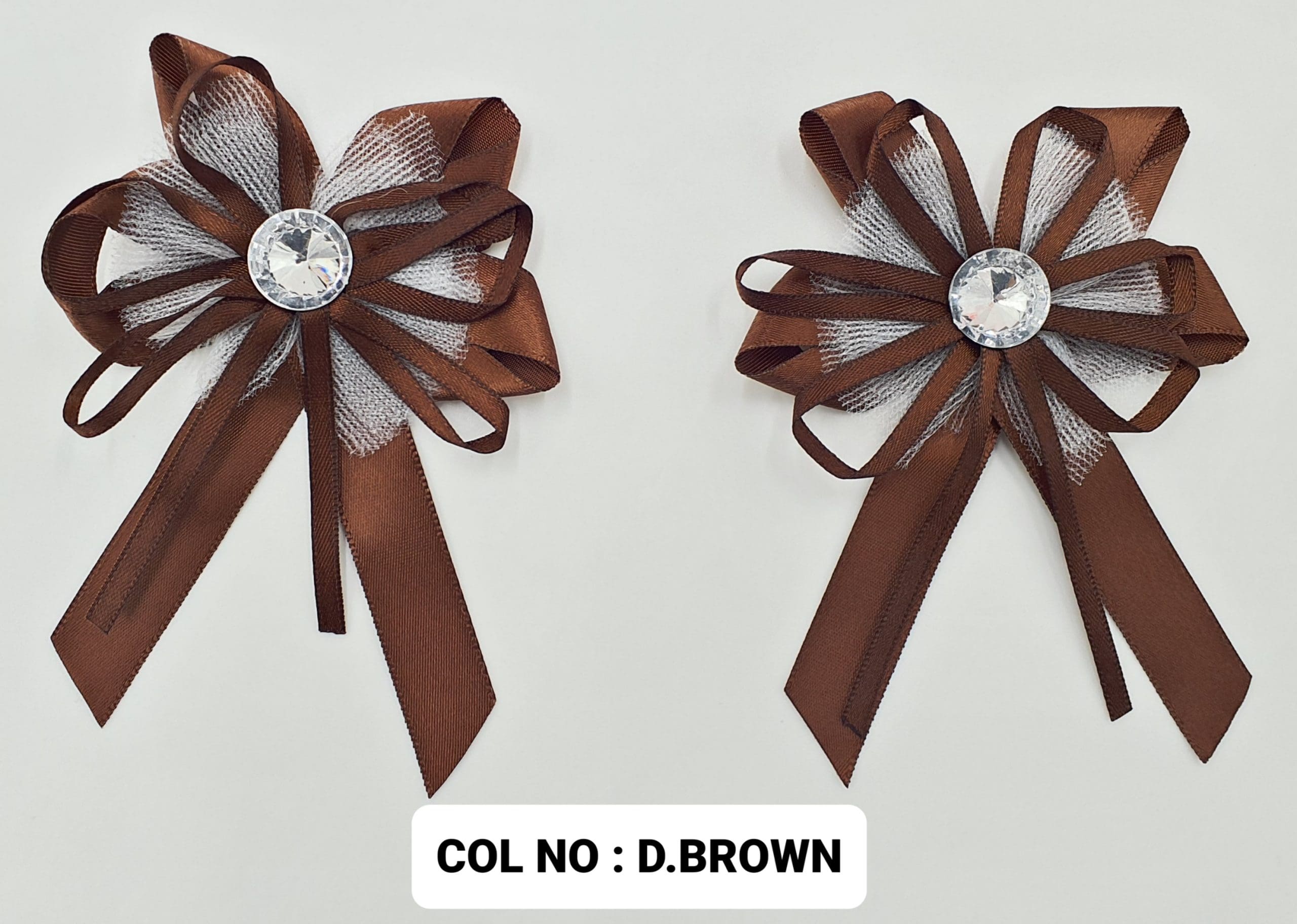 RIBBON FLOWER:20PC/PKT (130703) - DK.BROWN