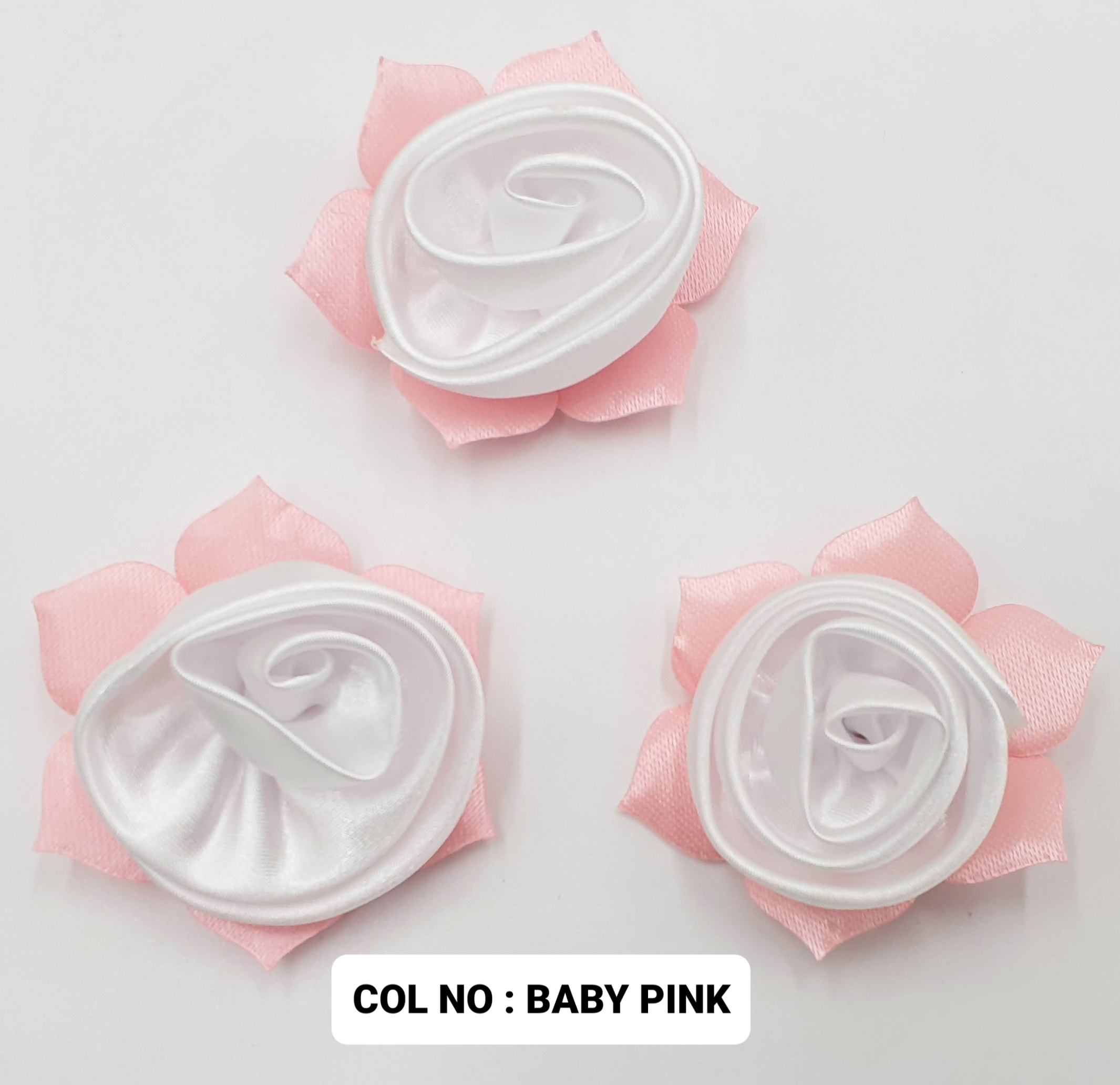 RIBBON FLOWER:20PC/PKT (1-320) - BABY PINK