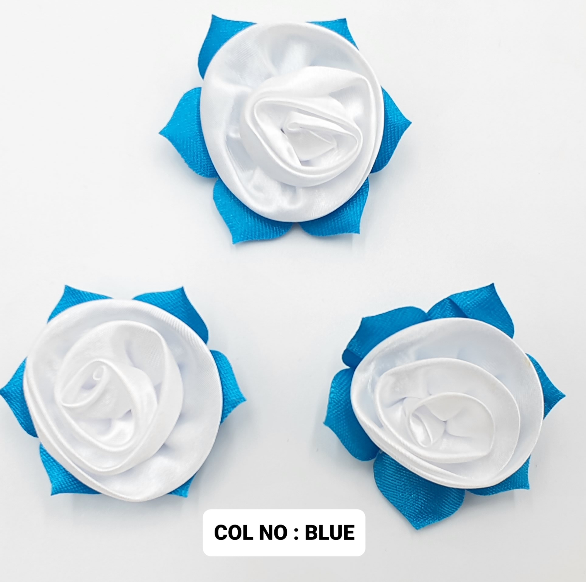 RIBBON FLOWER:20PC/PKT (1-320) - BLUE