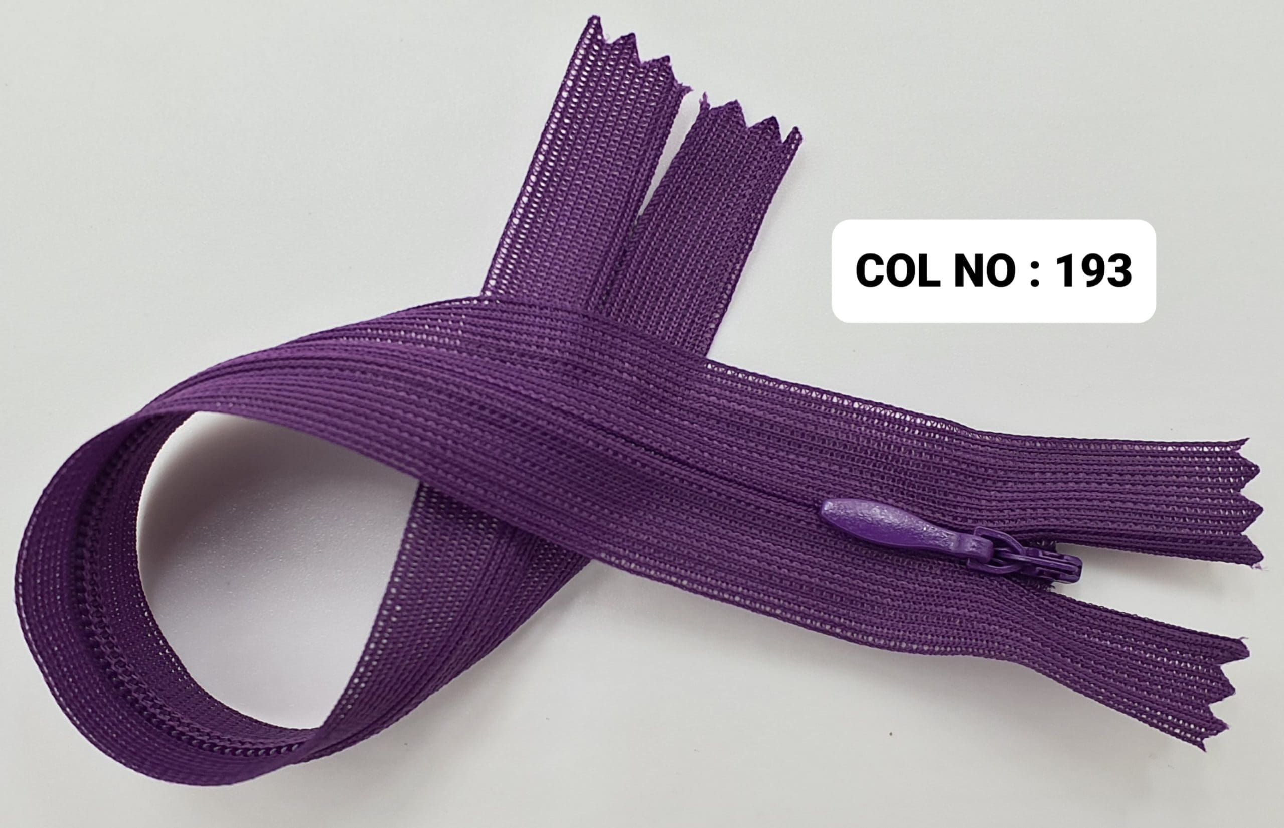 INVISIBLE ZIPPER:50PC/PKT (220321/8) - 8"/193