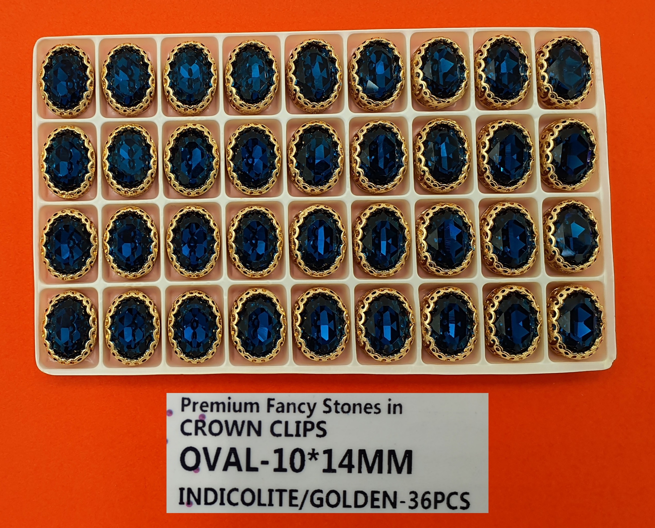 CRYSTAL STONES:36PC (OVAL-10X14) - INDICOLITE