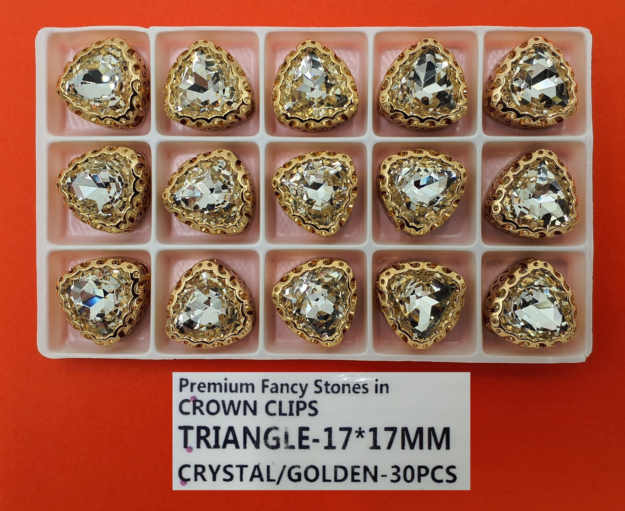 CRTSTAL STONE:30PC (TRIANGLE-17X17) - CRYSTAL