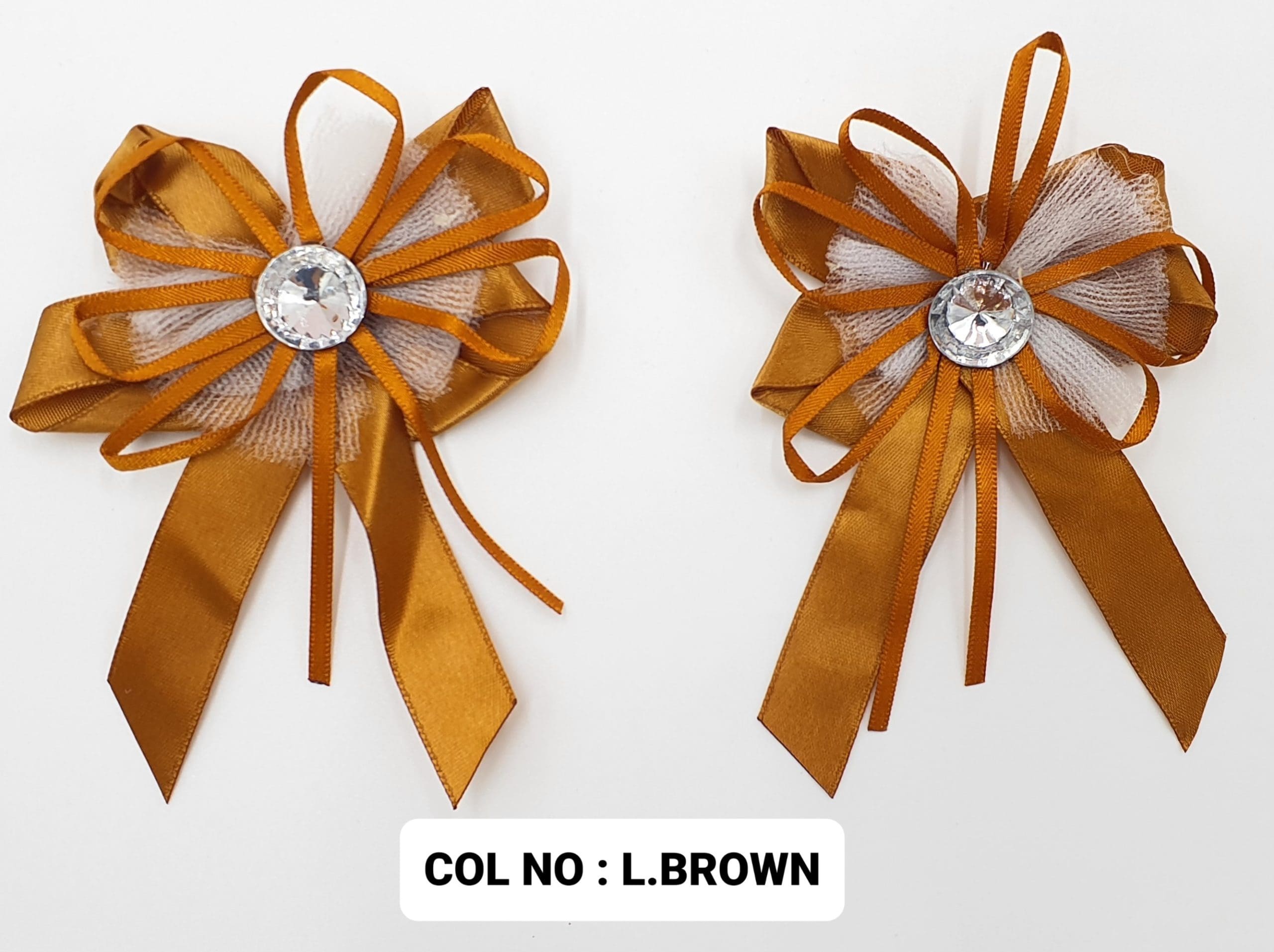 RIBBON FLOWER:20PC/PKT (130703) - L.BROWN