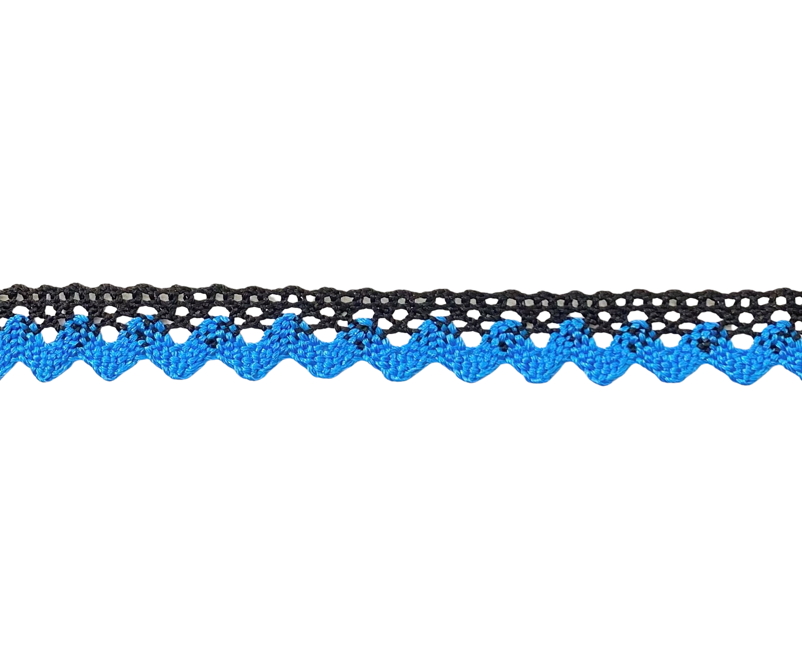 LACE TRIMMINGS;25MTR (5807/DOUBLE COL) - BLK/FIROZI