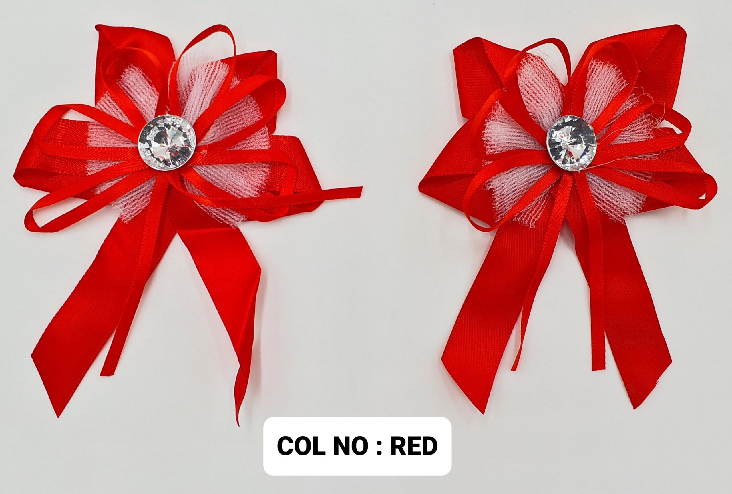 RIBBON FLOWER:20PC/PKT (130703) - Red