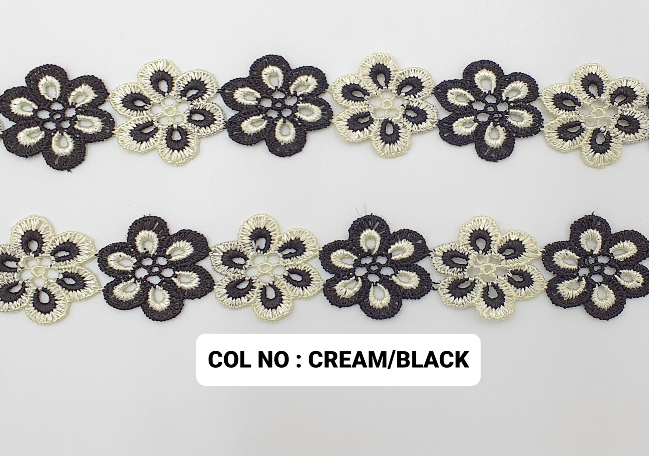 LACE:15MTR (7401/15) - CREAM/BLACK