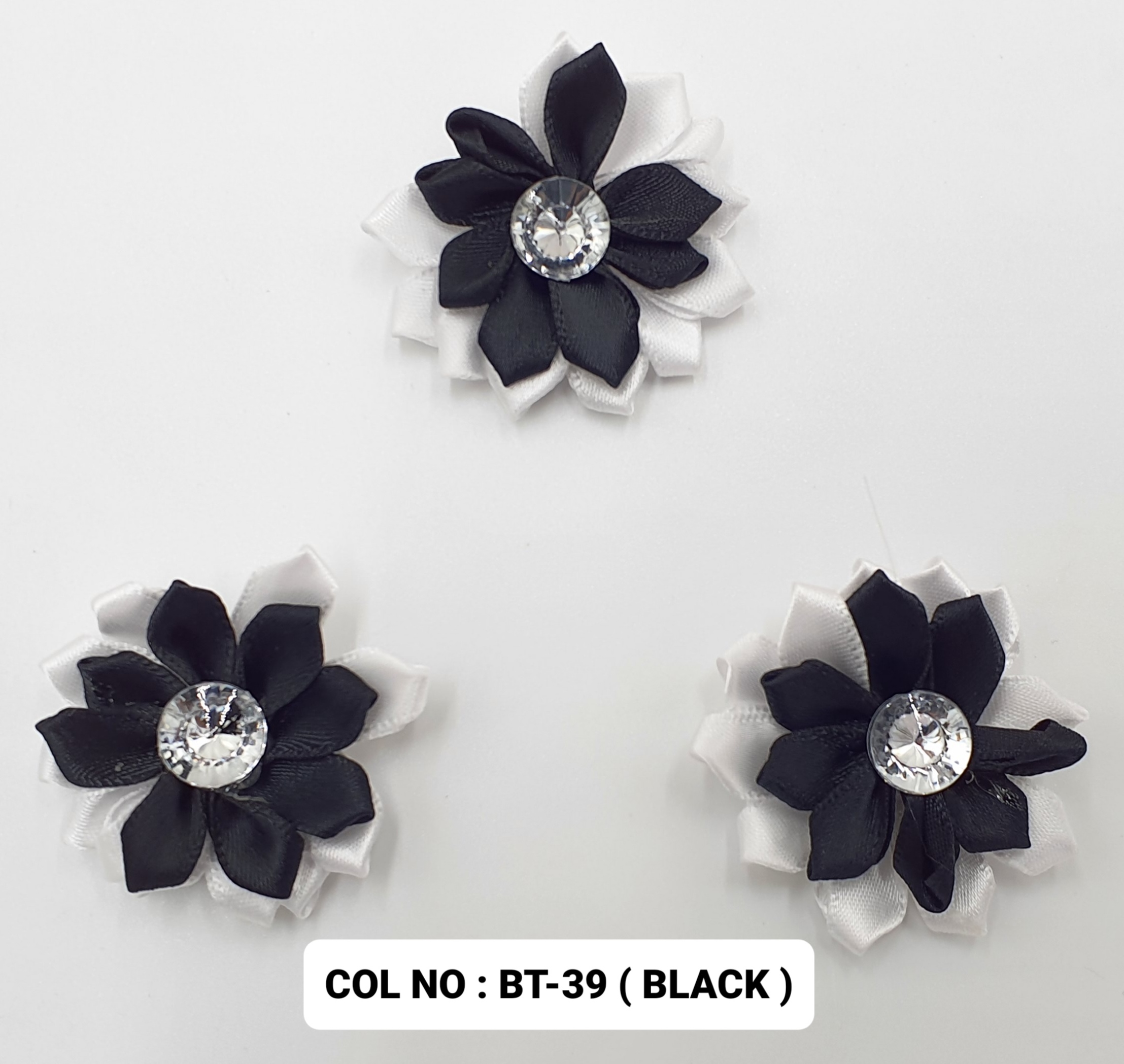 FLOWER MOTIF:20PC/PKT (SC-A331) - BT-39(BLACK)