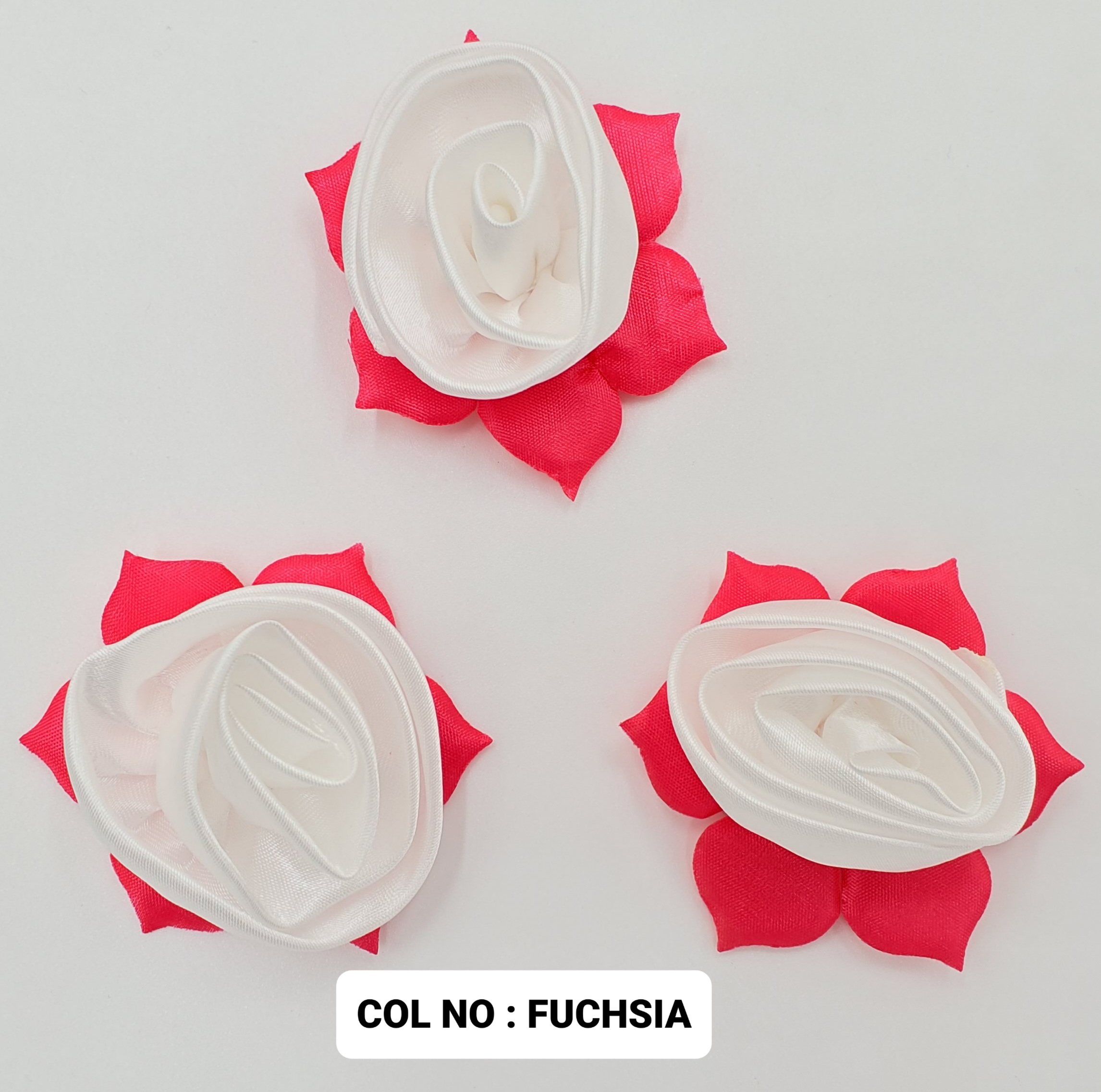 RIBBON FLOWER:20PC/PKT (1-320) - FUCHSIA