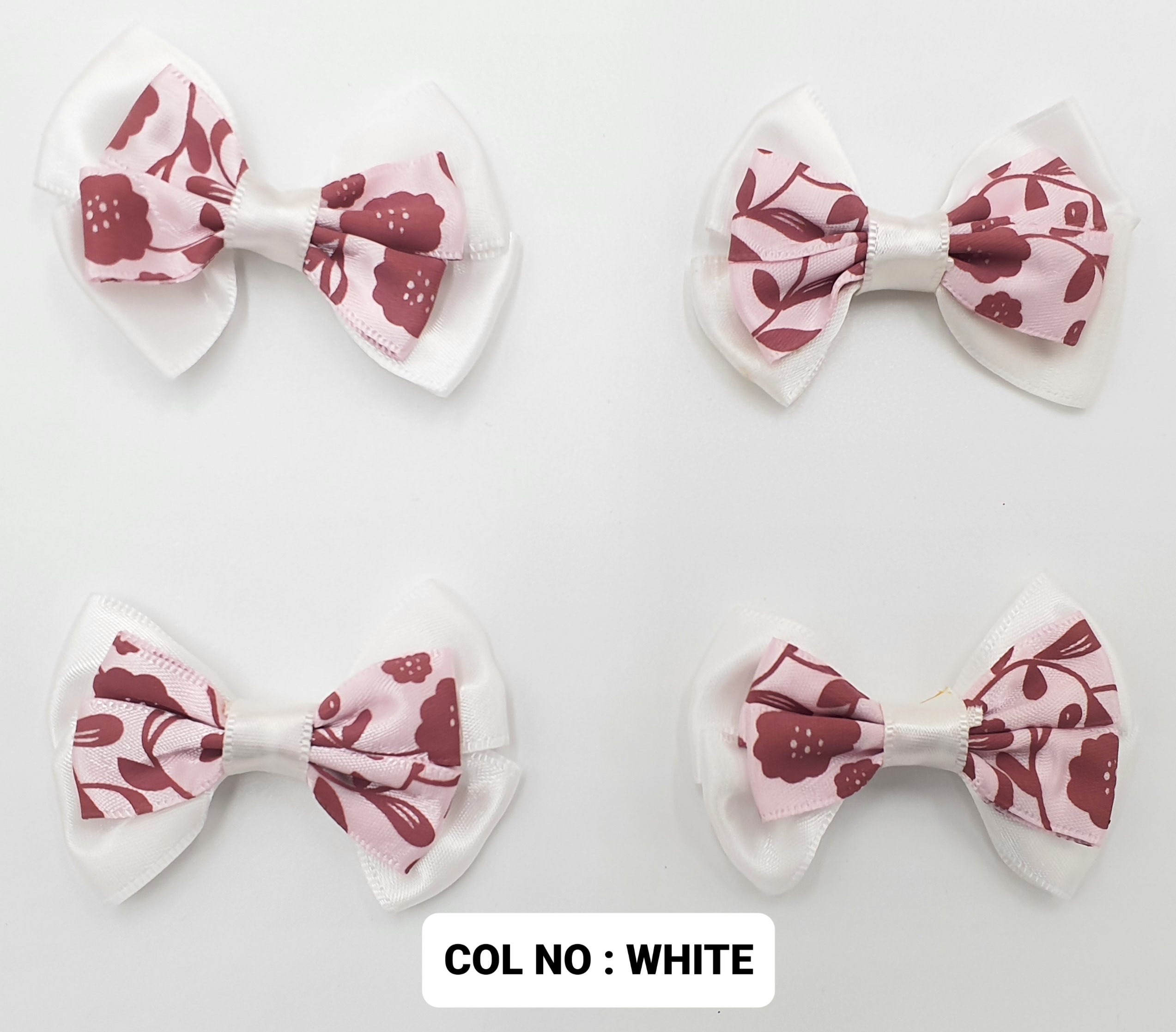 RIBBON FLOWER:20PC/PKT (1-507) - White