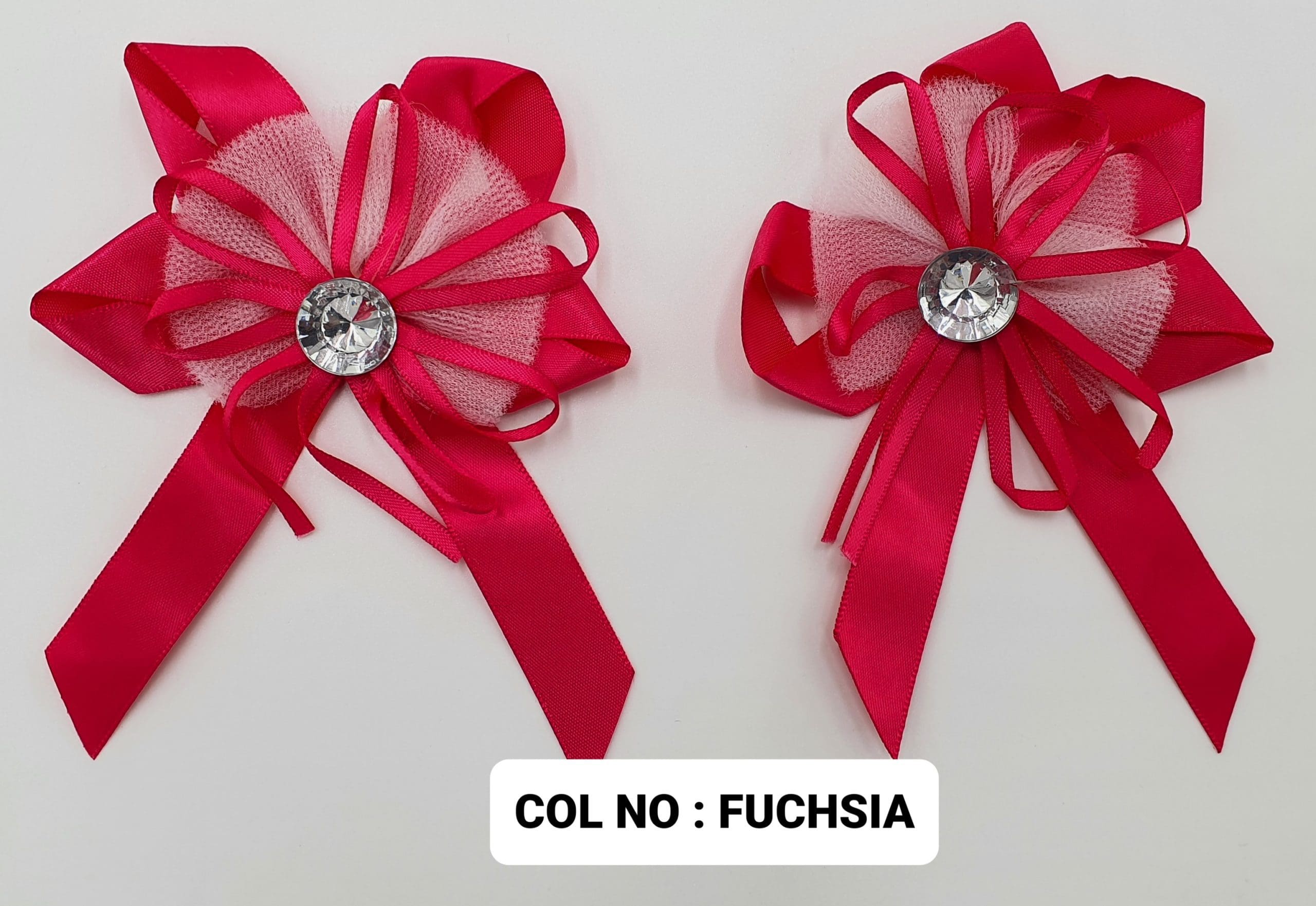 RIBBON FLOWER:20PC/PKT (130703) - FUCHSIA