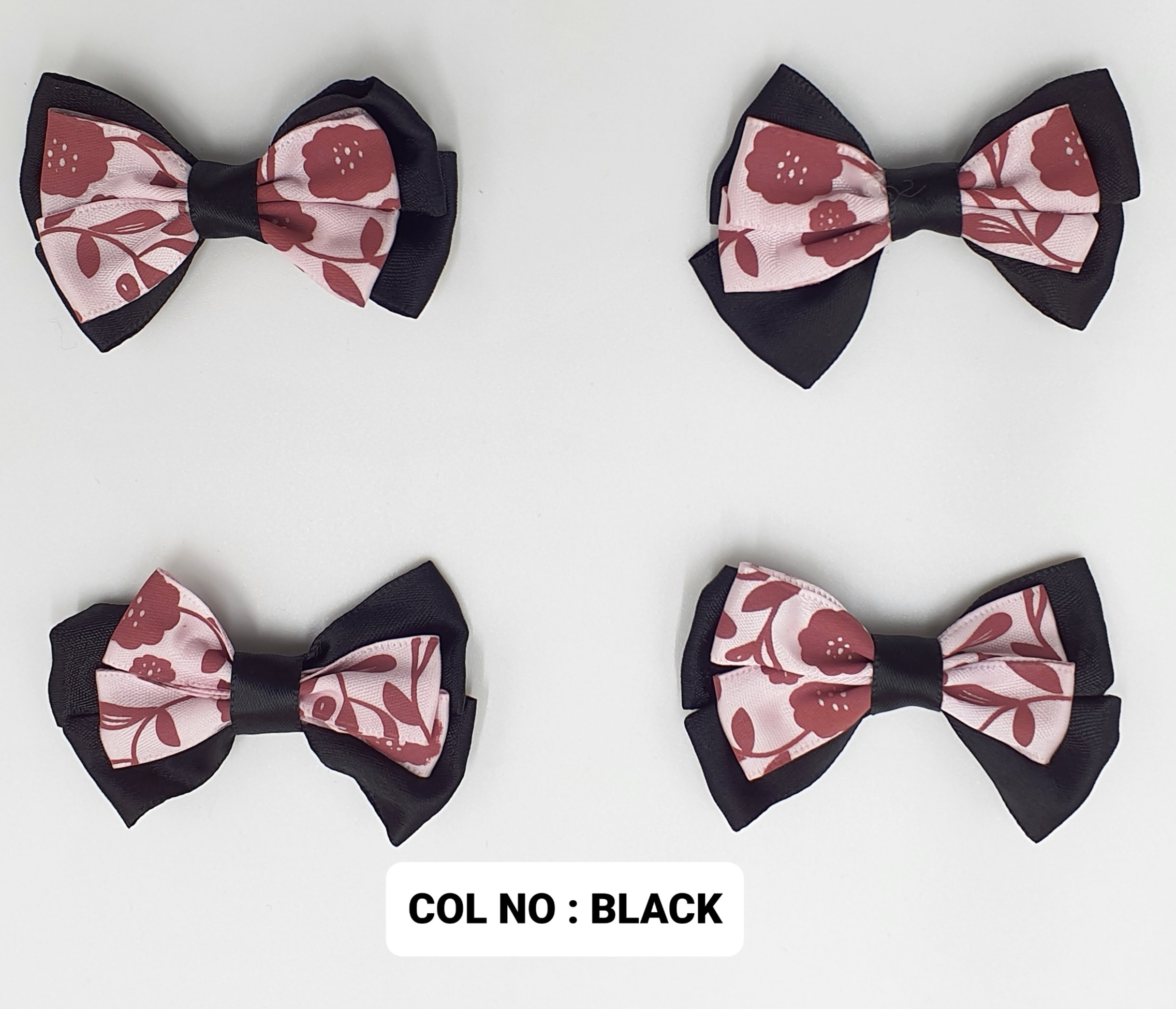 RIBBON FLOWER:20PC/PKT (1-507) - Black