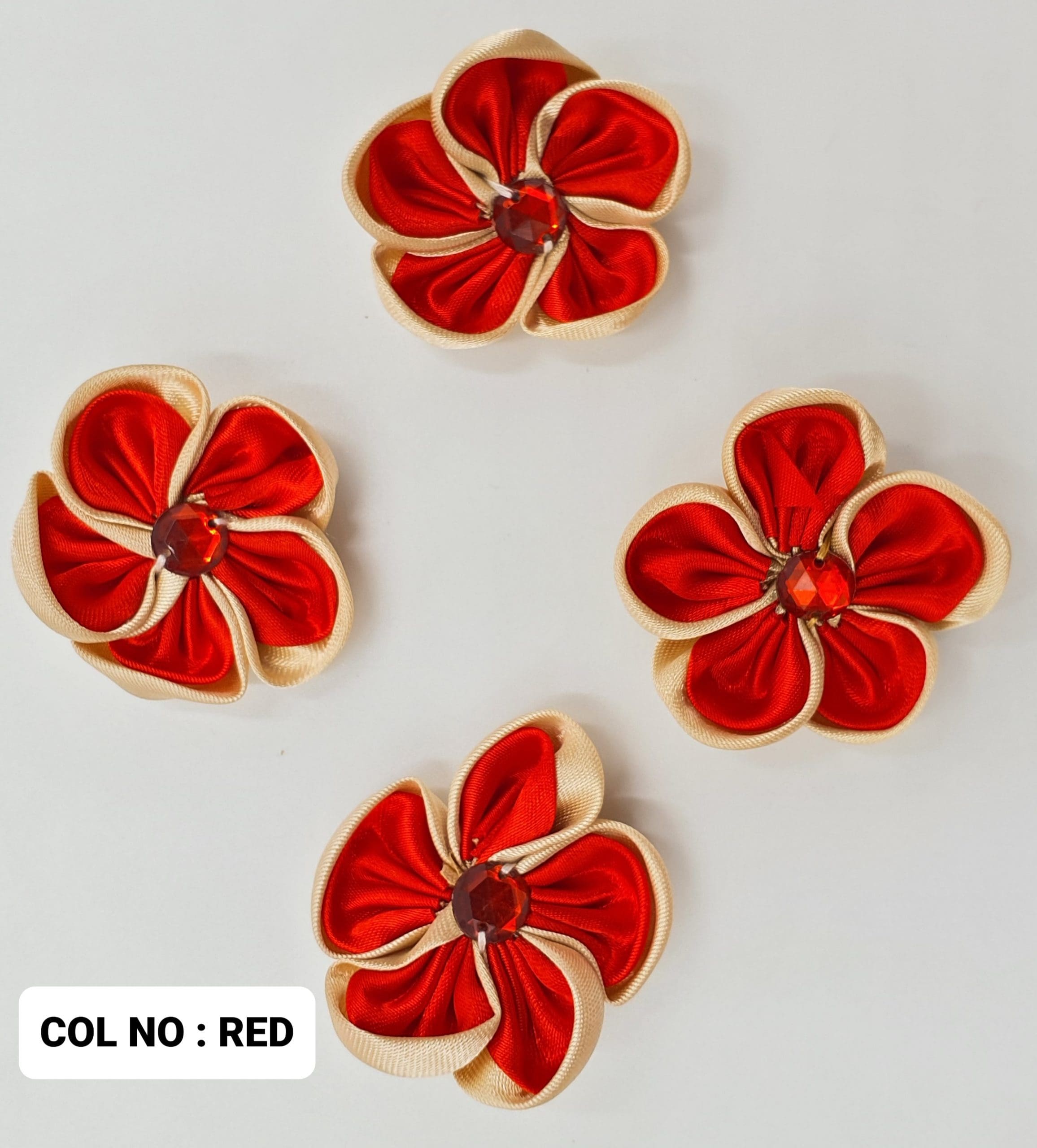 RIBBON FLOWER:20PC/PKT (1-440) - Red