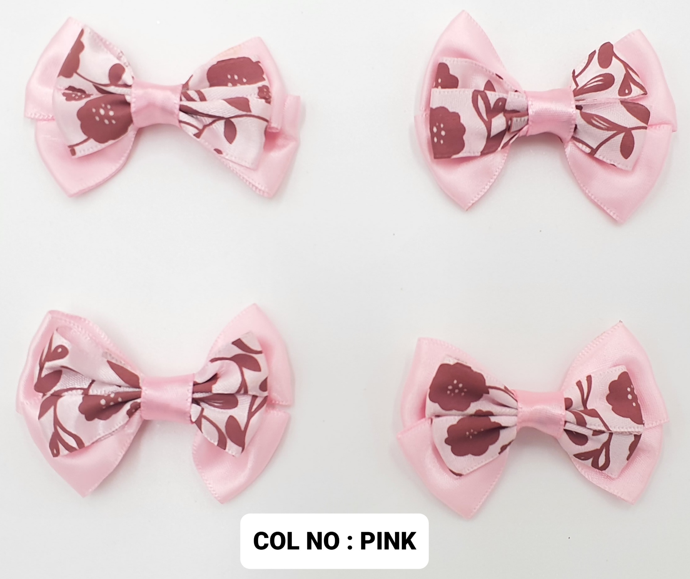 RIBBON FLOWER:20PC/PKT (1-507) - Pink