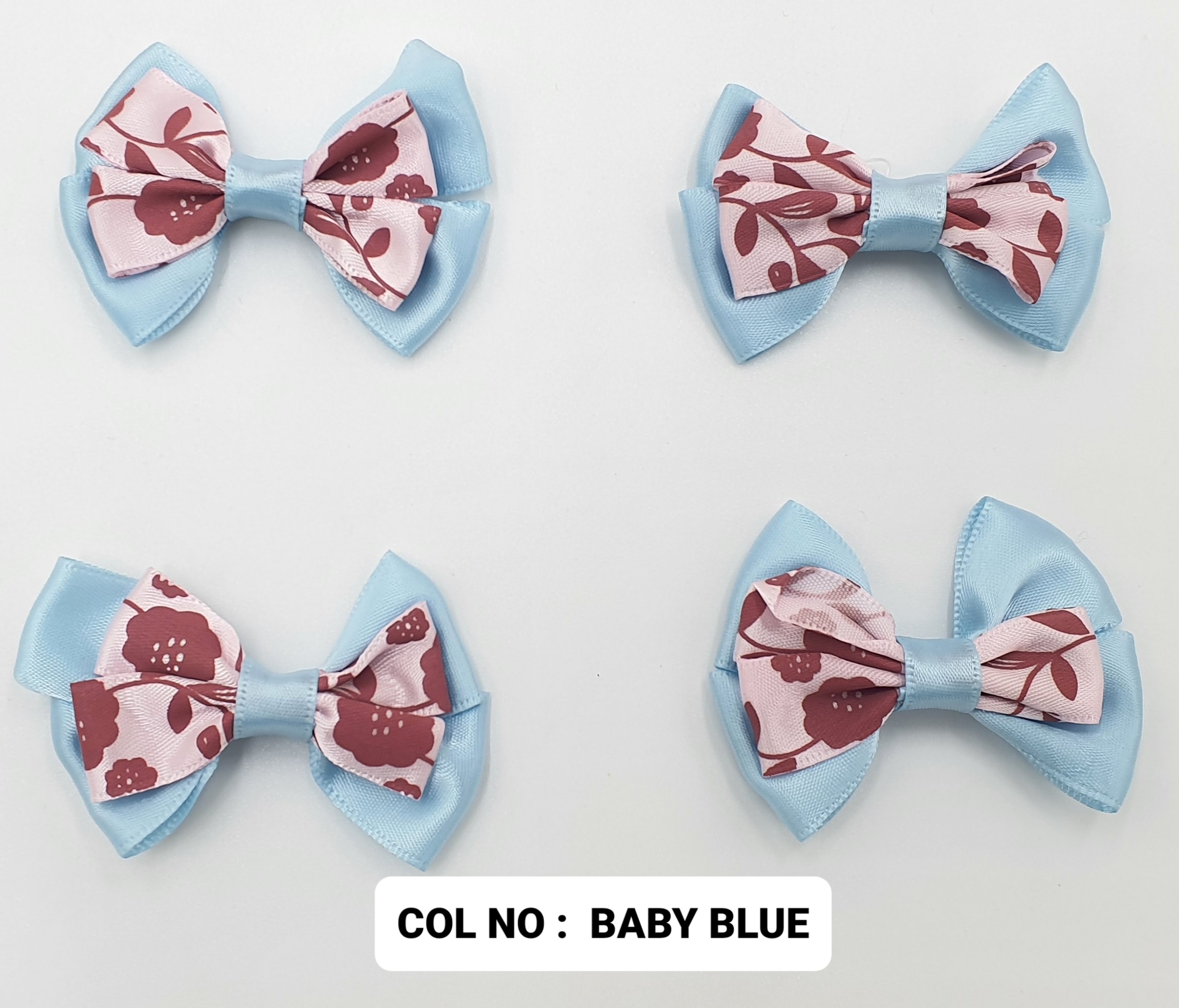 RIBBON FLOWER:20PC/PKT (1-507) - BABY BLUE