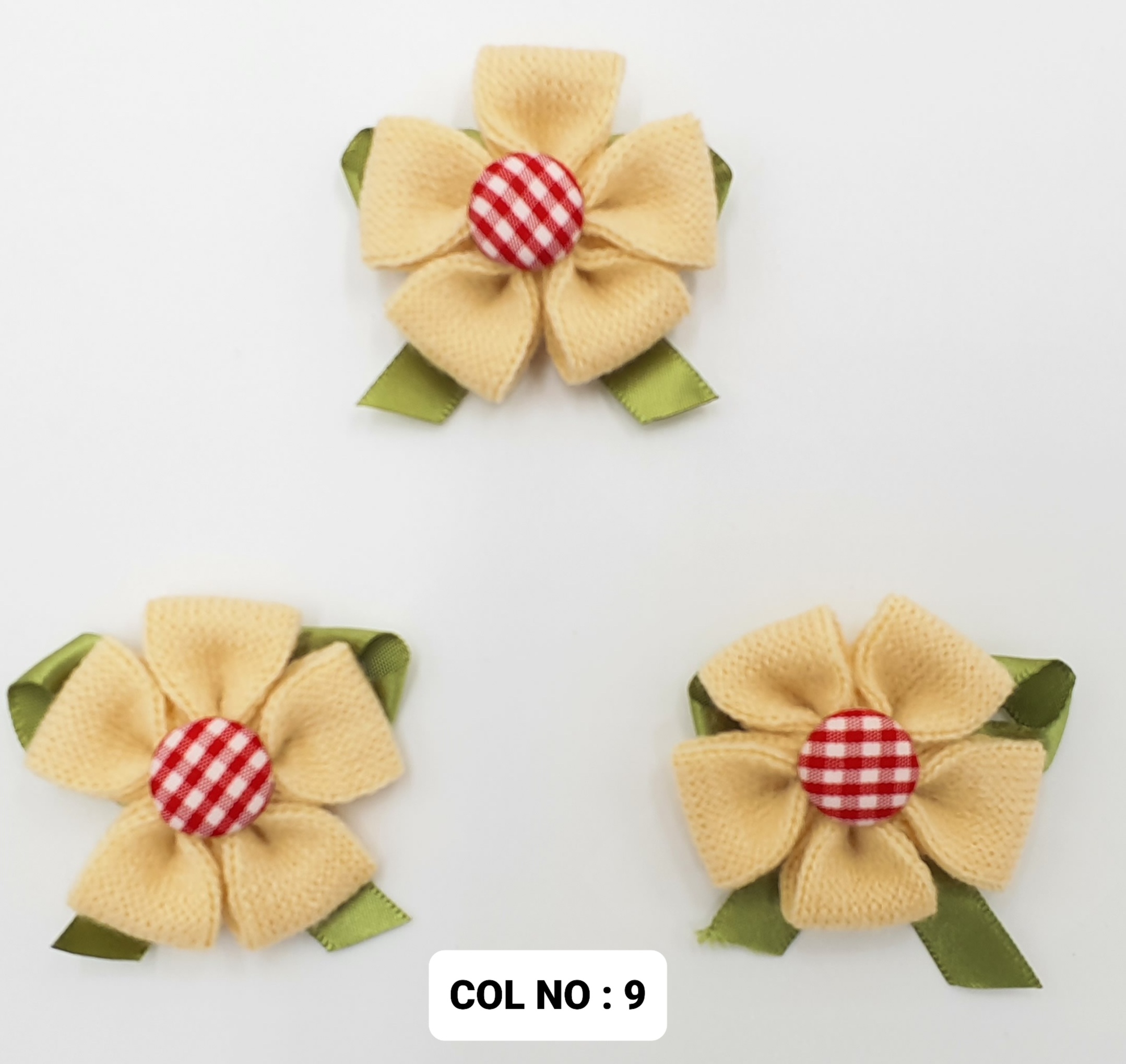 TEXTILE RIBBON FLOWER:10PC/PKT (GZA00581) - 9