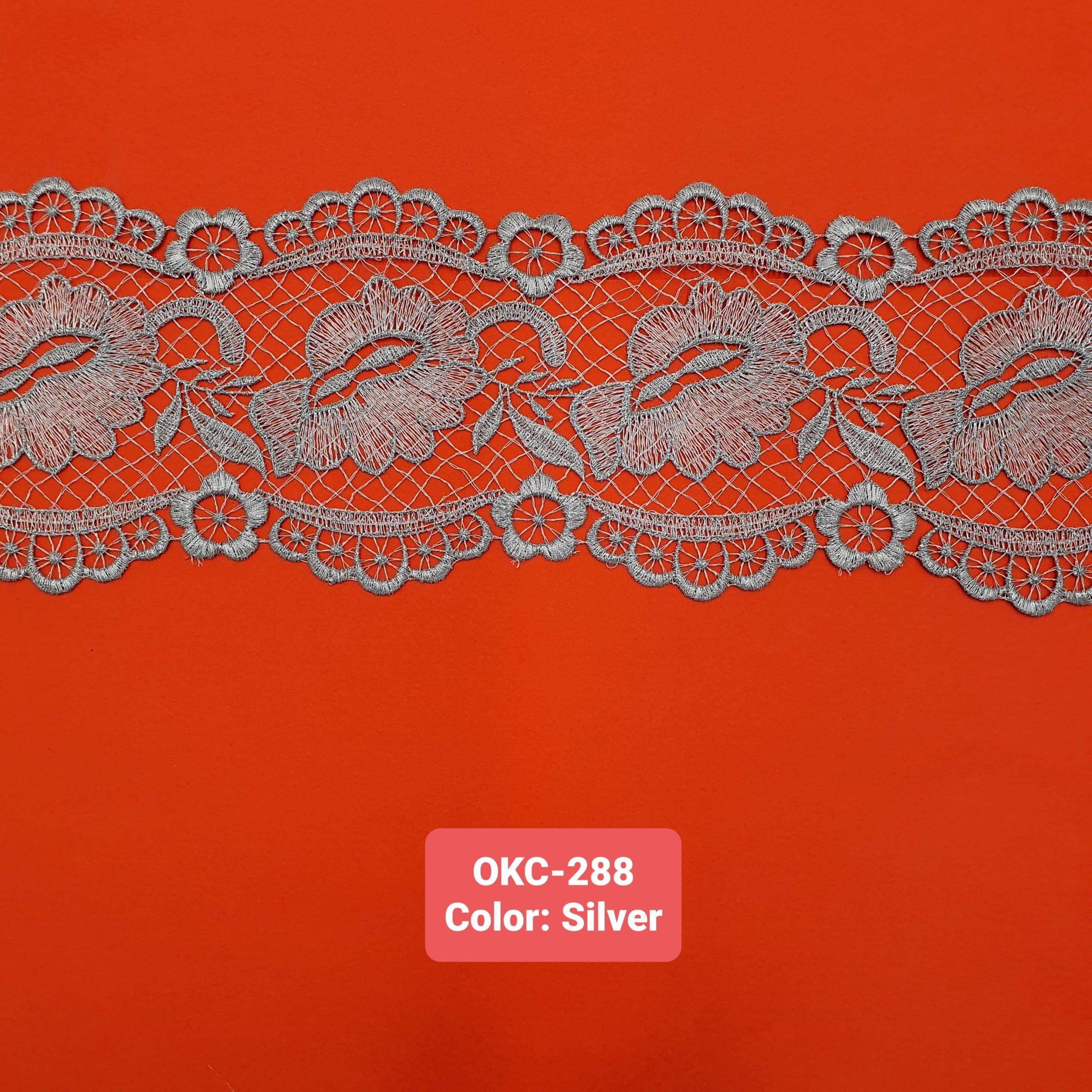 EMBROIDERY LACE (OKC-288) - SILVER