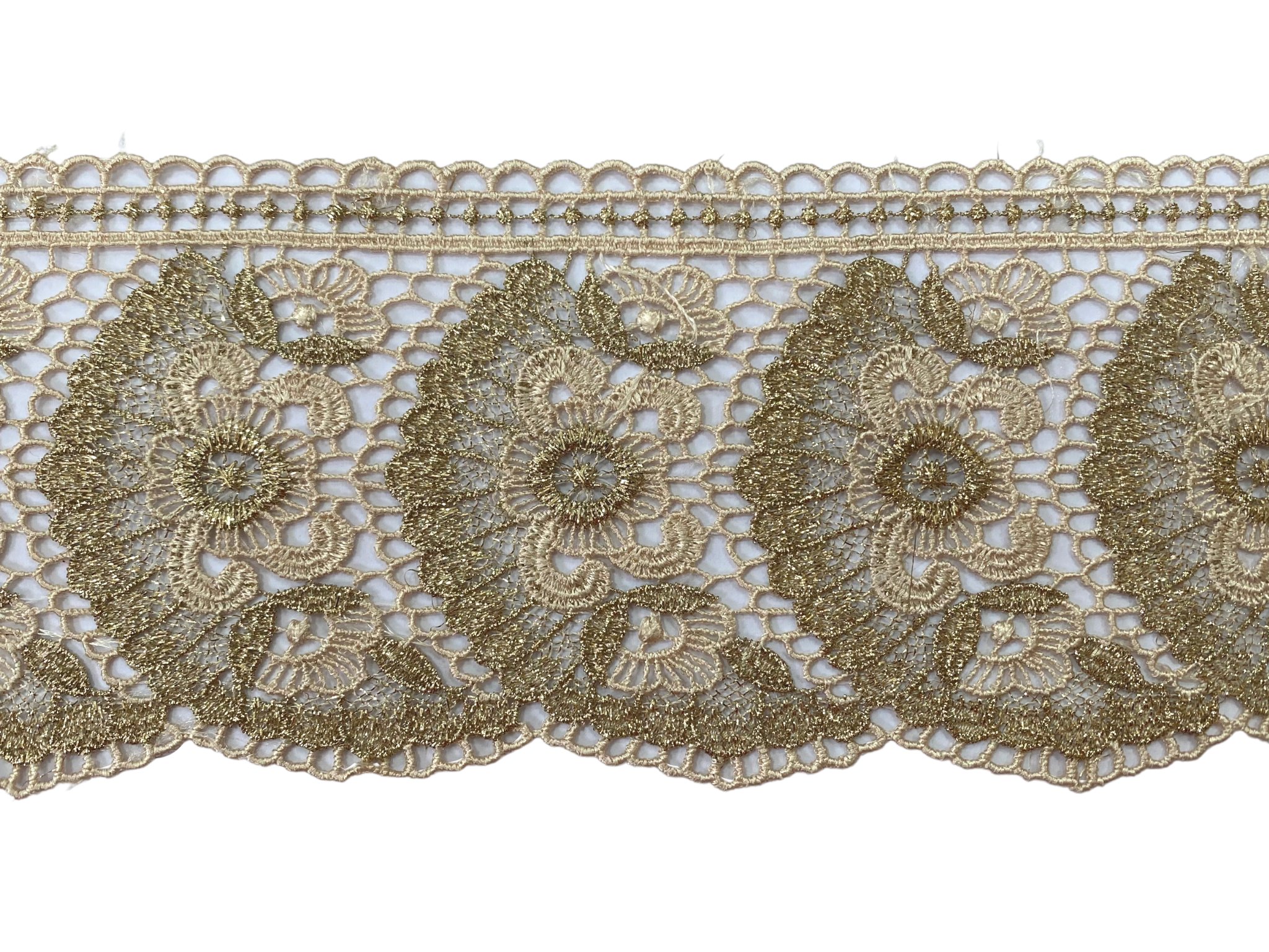 CH.LACE W/JP YARN:6.88CM:13.7M (MS60-1025) - AV46/GOLD