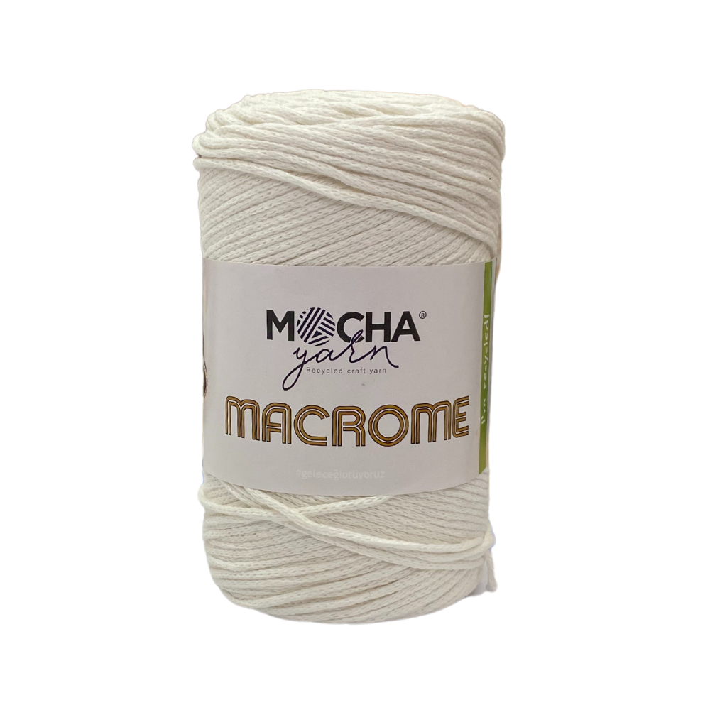 COT/POL YARN:250GR (180MTR) (MOCHA/MACROME) - MAC003(OFF WHITE)