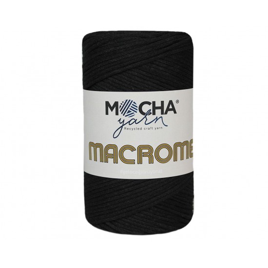 COT/POL YARN:250GR (180MTR) (MOCHA/MACROME) - MAC002(BLACK)