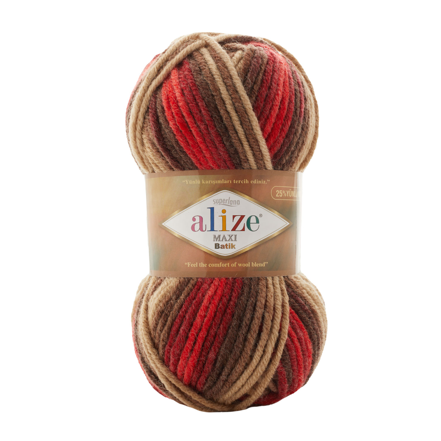 ACRY/WOOL YARN:100Gx5(500GRM) (ALIZE/MAXI BATIK) - 7802