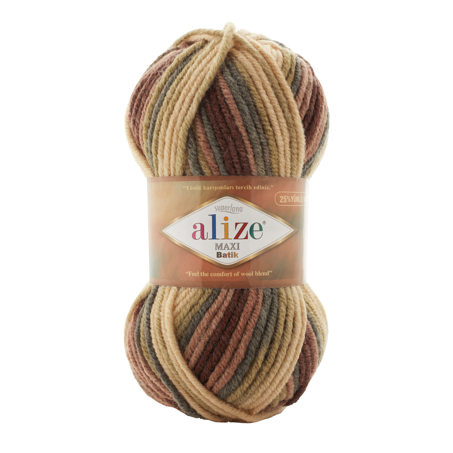 ACRY/WOOL YARN:100Gx5(500GRM) (ALIZE/MAXI BATIK) - 7804