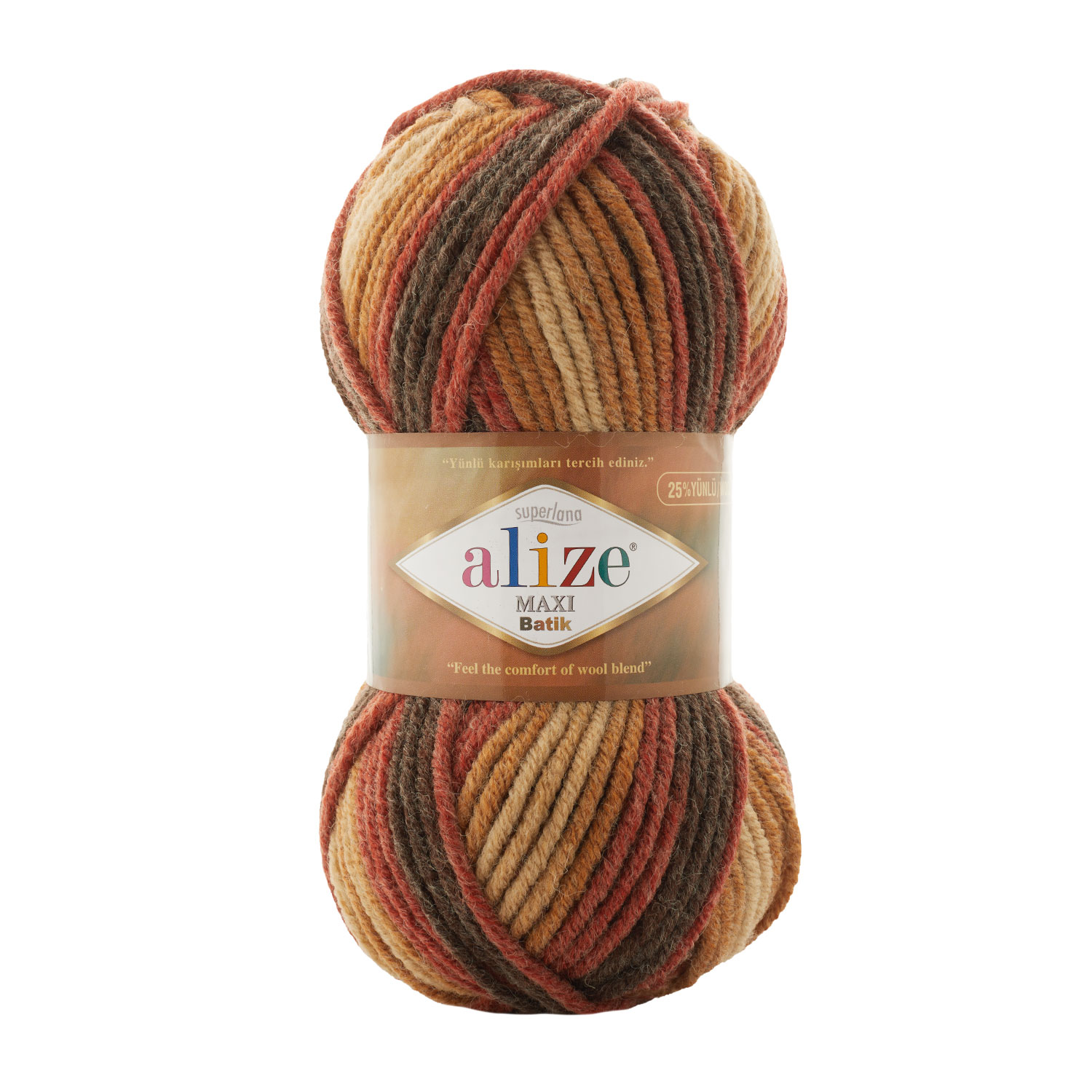 ACRY/WOOL YARN:100Gx5(500GRM) (ALIZE/MAXI BATIK) - 7784