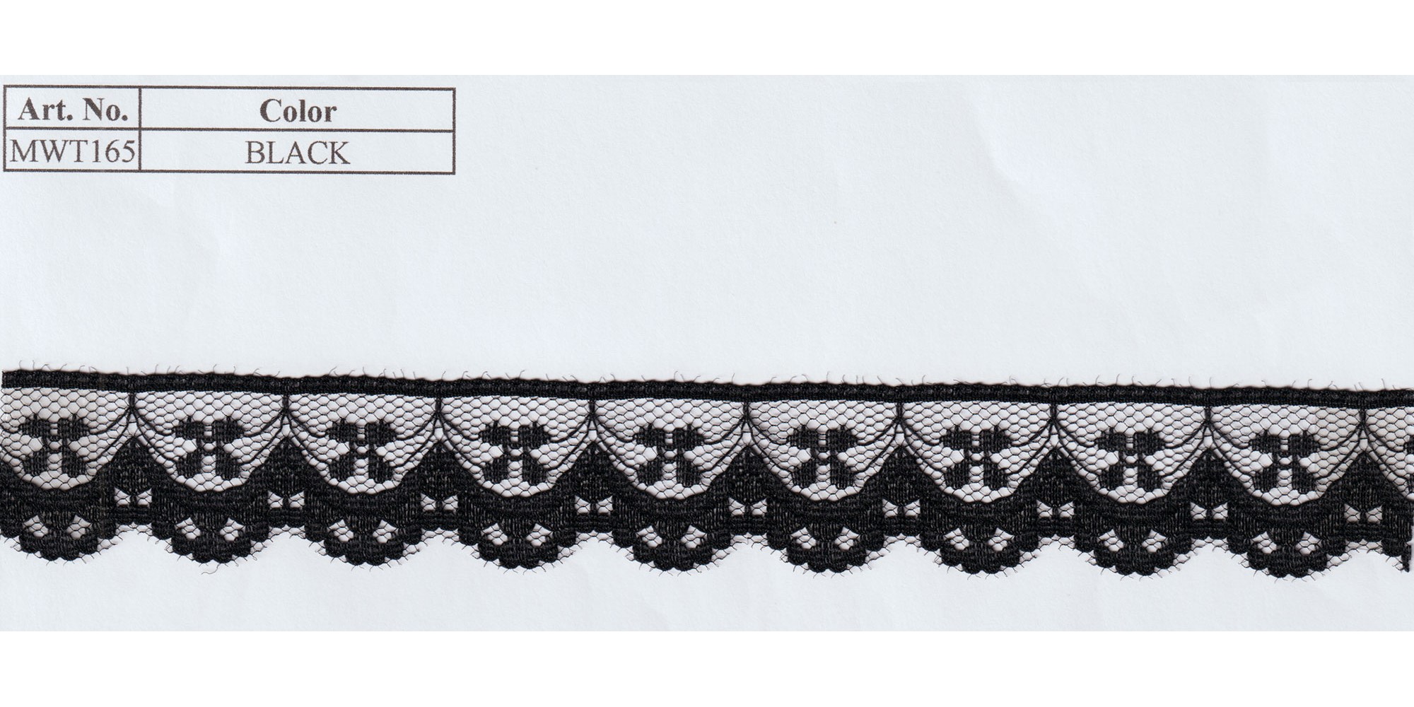 RASCHEL LACE:144Yx2.5CM (MWT165) - Black