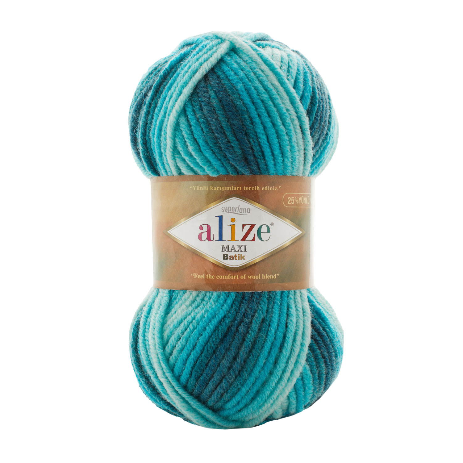 ACRY/WOOL YARN:100Gx5(500GRM) (ALIZE/MAXI BATIK) - 7801