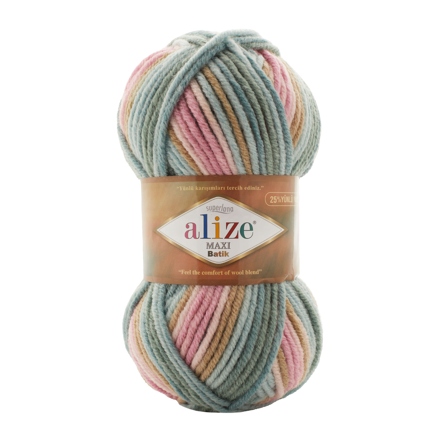 ACRY/WOOL YARN:100Gx5(500GRM) (ALIZE/MAXI BATIK) - 7803