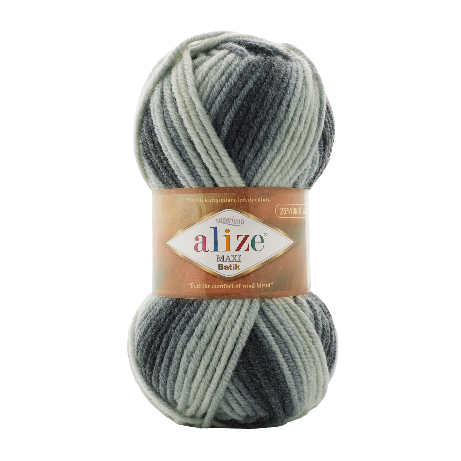 ACRY/WOOL YARN:100Gx5(500GRM) (ALIZE/MAXI BATIK) - 7786