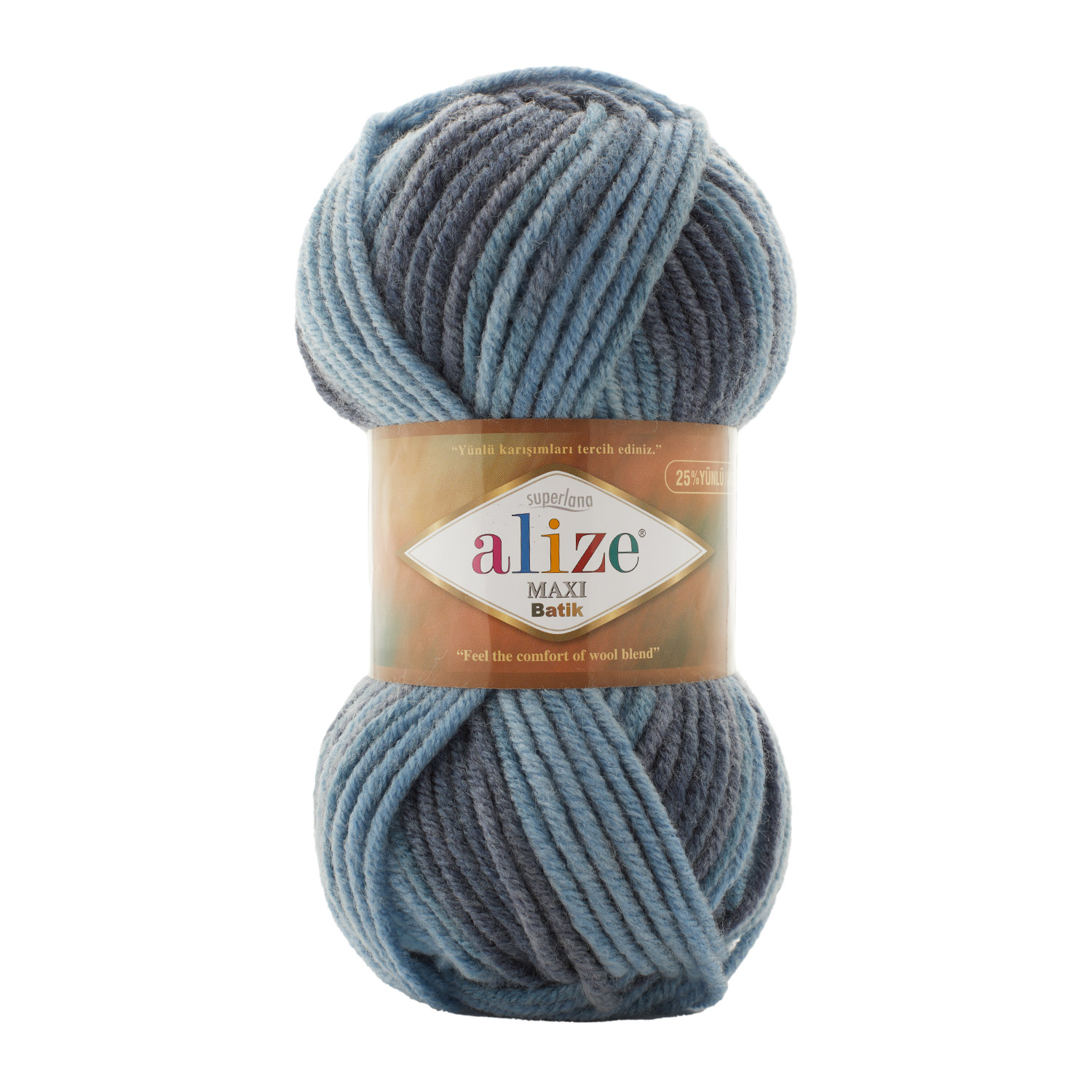 ACRY/WOOL YARN:100Gx5(500GRM) (ALIZE/MAXI BATIK) - 7785