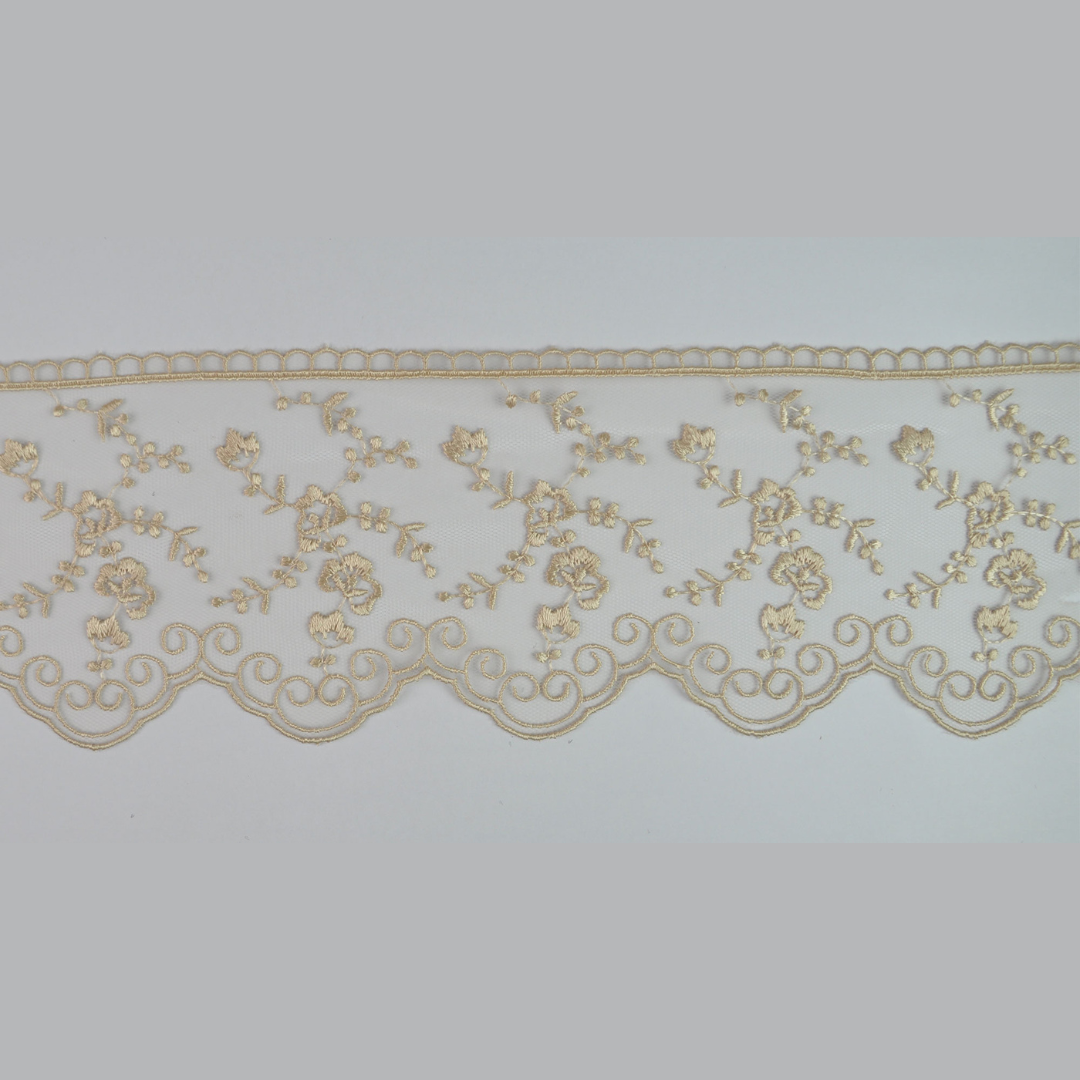 GLOSSY TULLE LACE:9.5CMx12MTR (88E1025) - CAPC