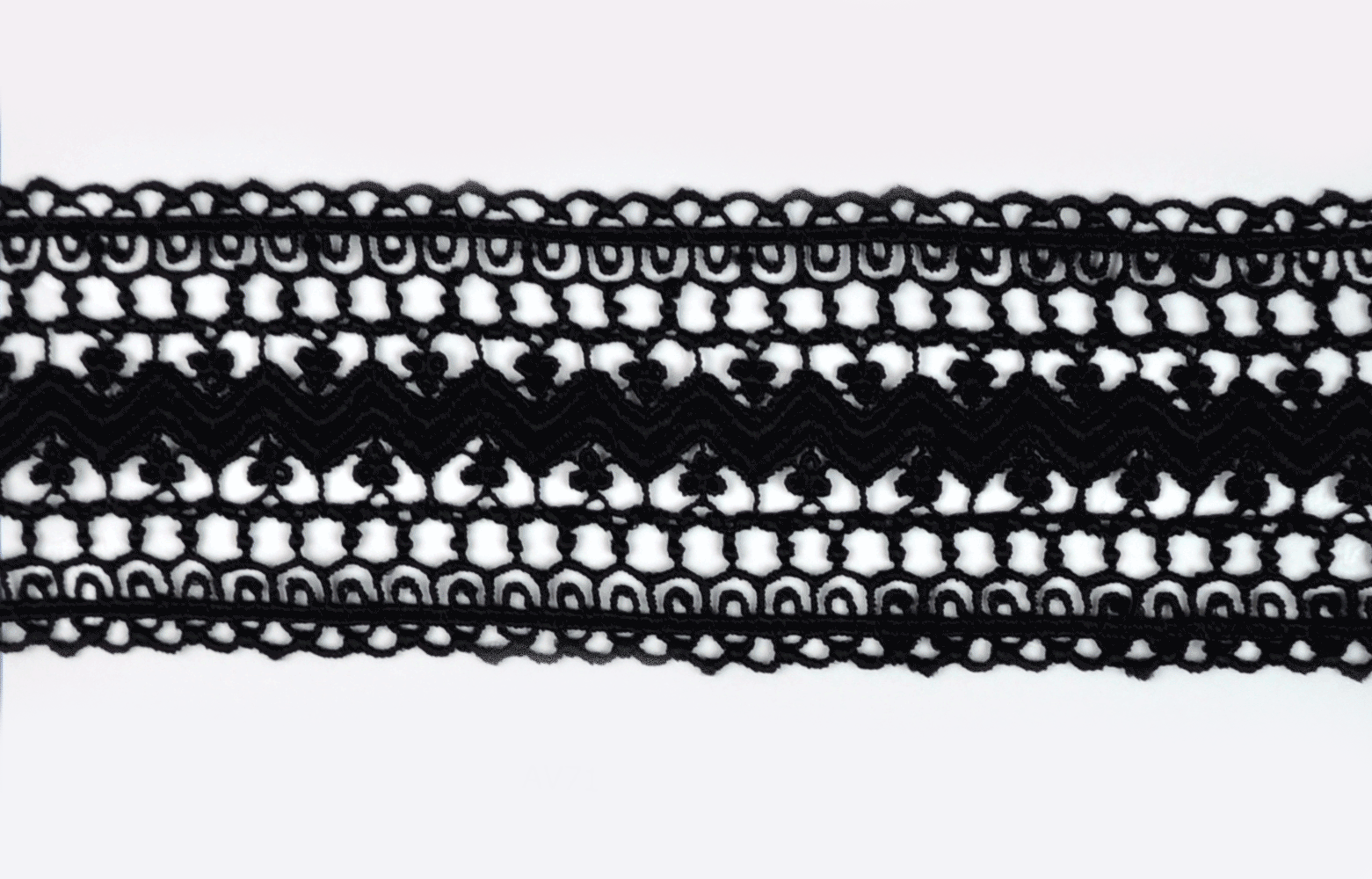 CHEM.CUT-LACE W/TX:15Yx6.25CM (TX64-1048) - Black