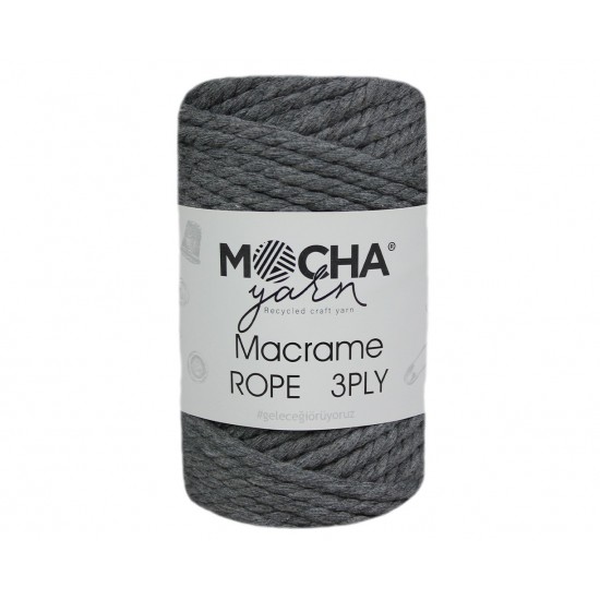 MACRAME ROPE:3PLY:250GRM~40MTR (MOCHA/ROPE) - Grey