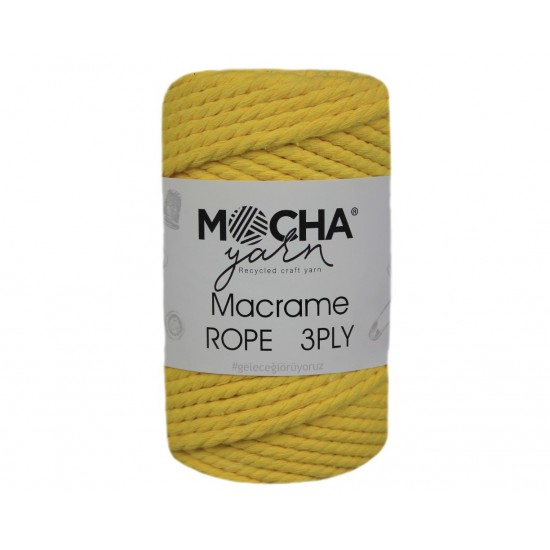 MACRAME ROPE:3PLY:250GRM~40MTR (MOCHA/ROPE) - Yellow